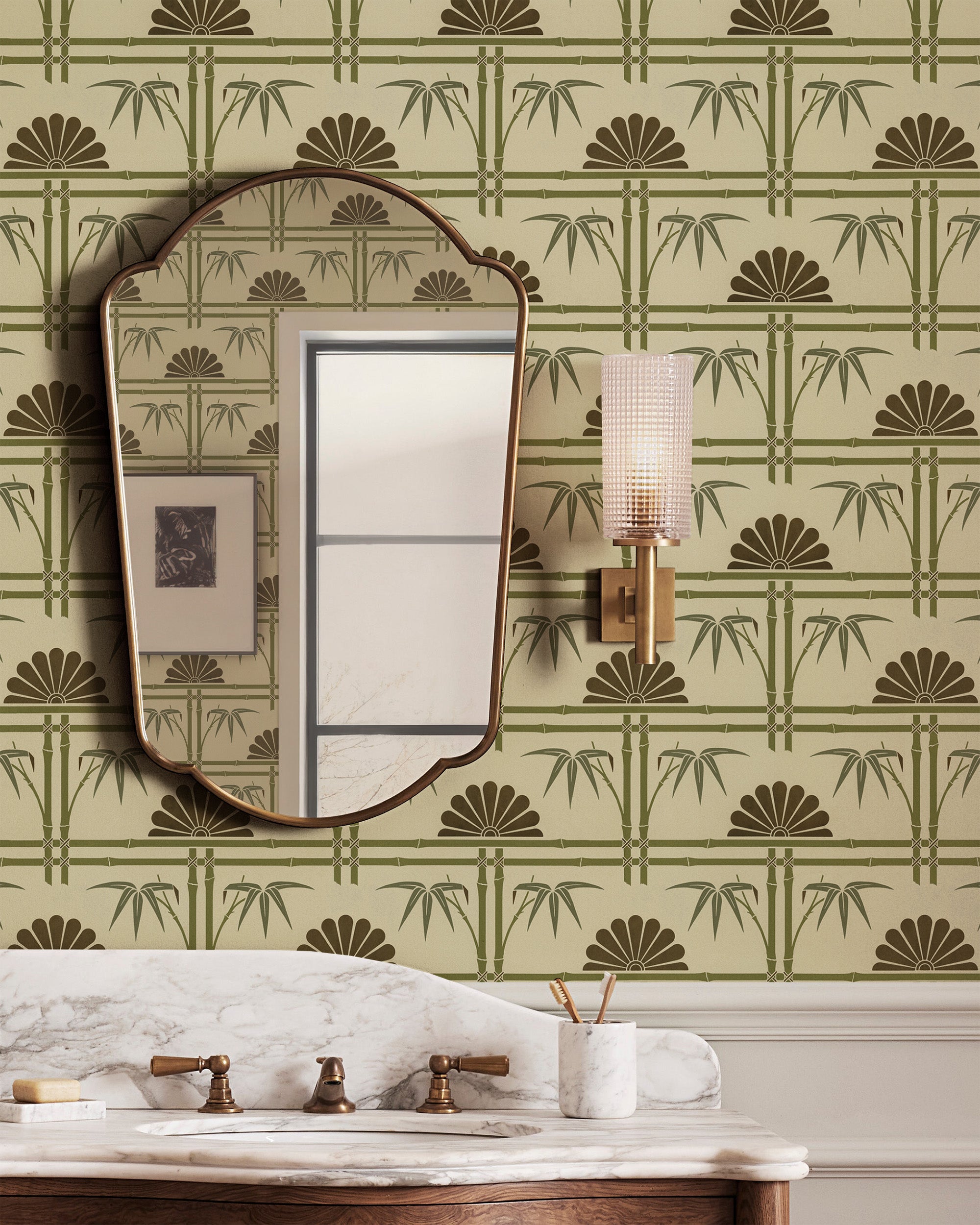 BAMBOO TRELLIS WALLPAPER