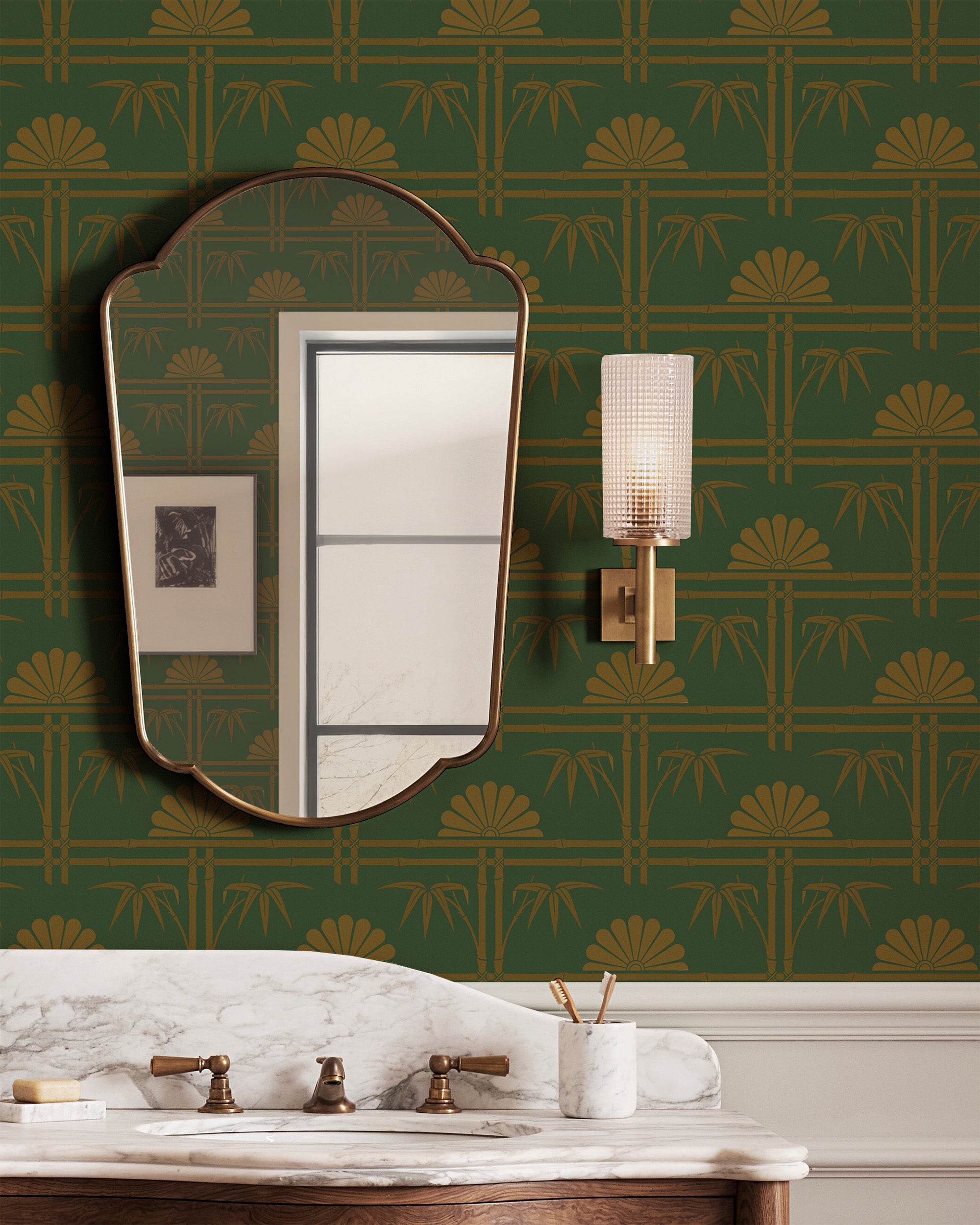 BAMBOO TRELLIS WALLPAPER