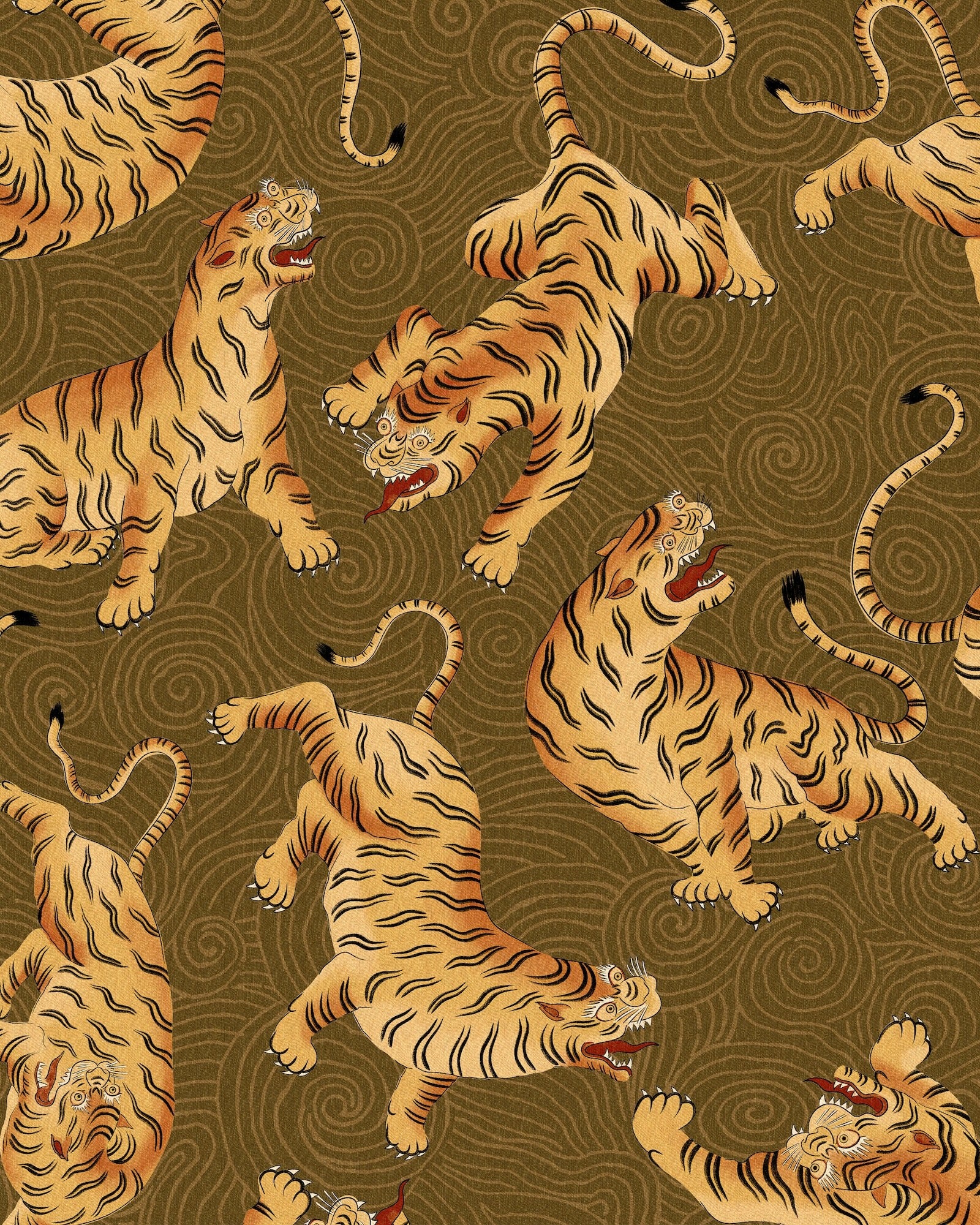 DANCING TIGERS WALLPAPER