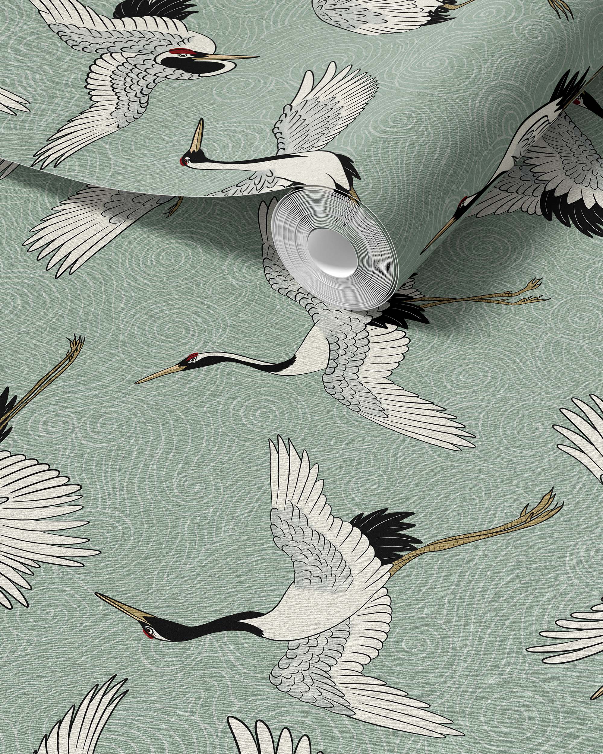 FLYING CRANES WALLPAPER