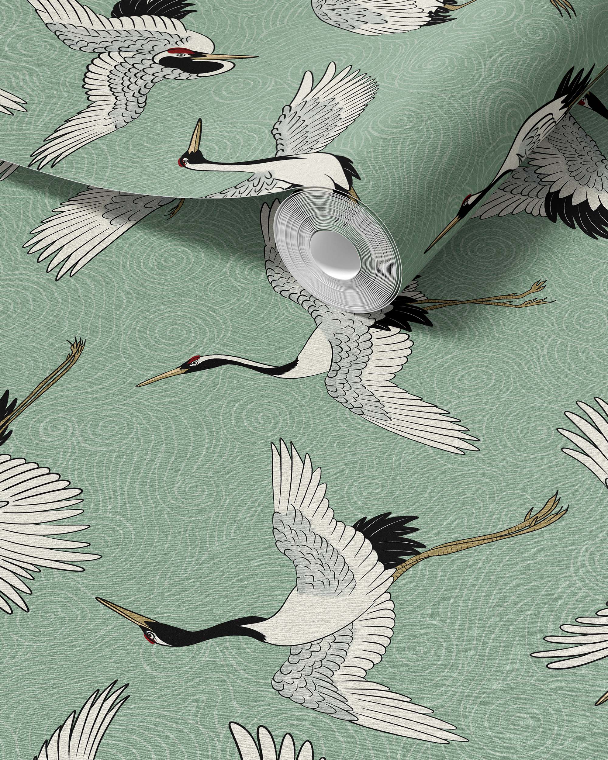 FLYING CRANES WALLPAPER