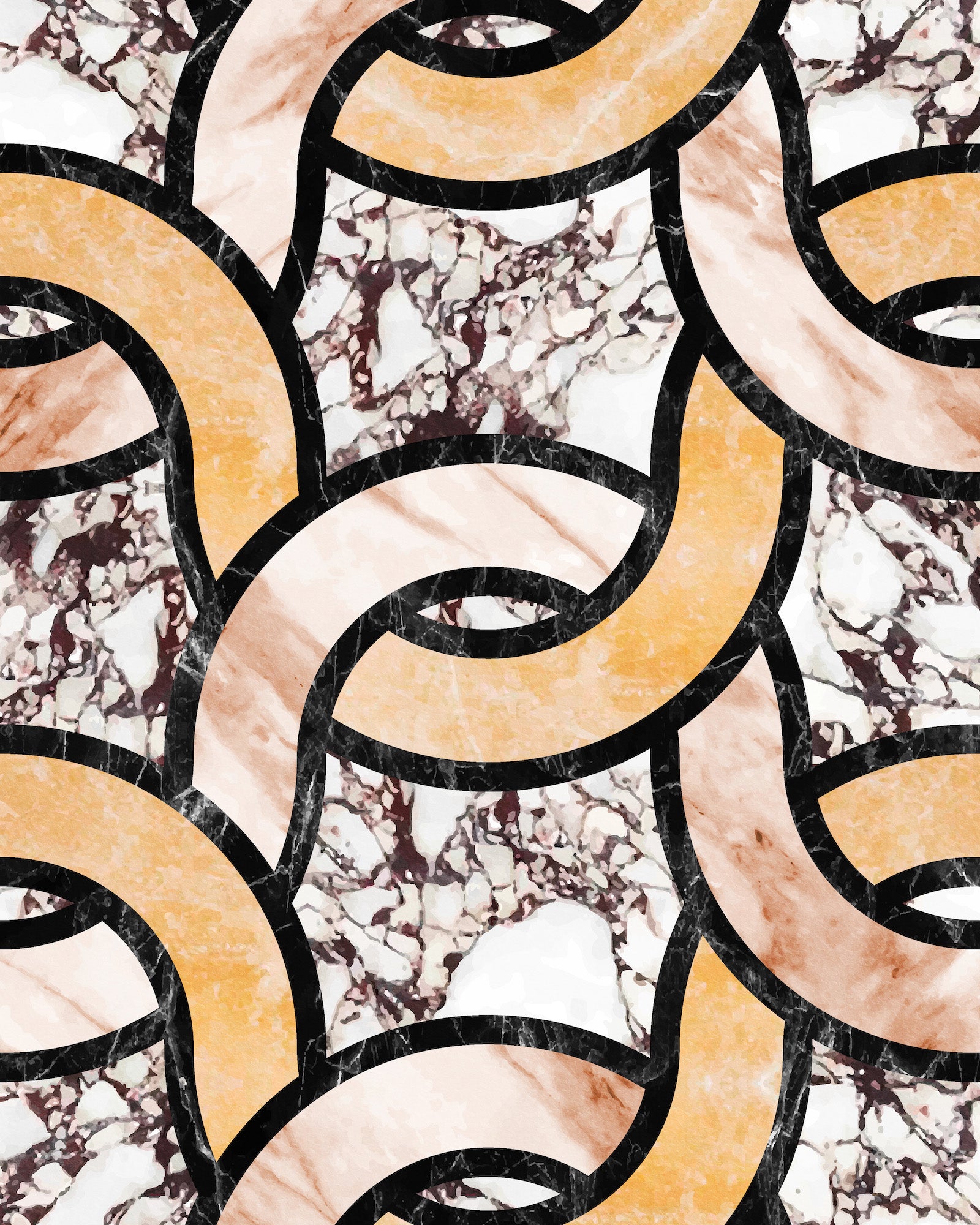 CHAINLINK MARBLE MOSAIC WALLPAPER