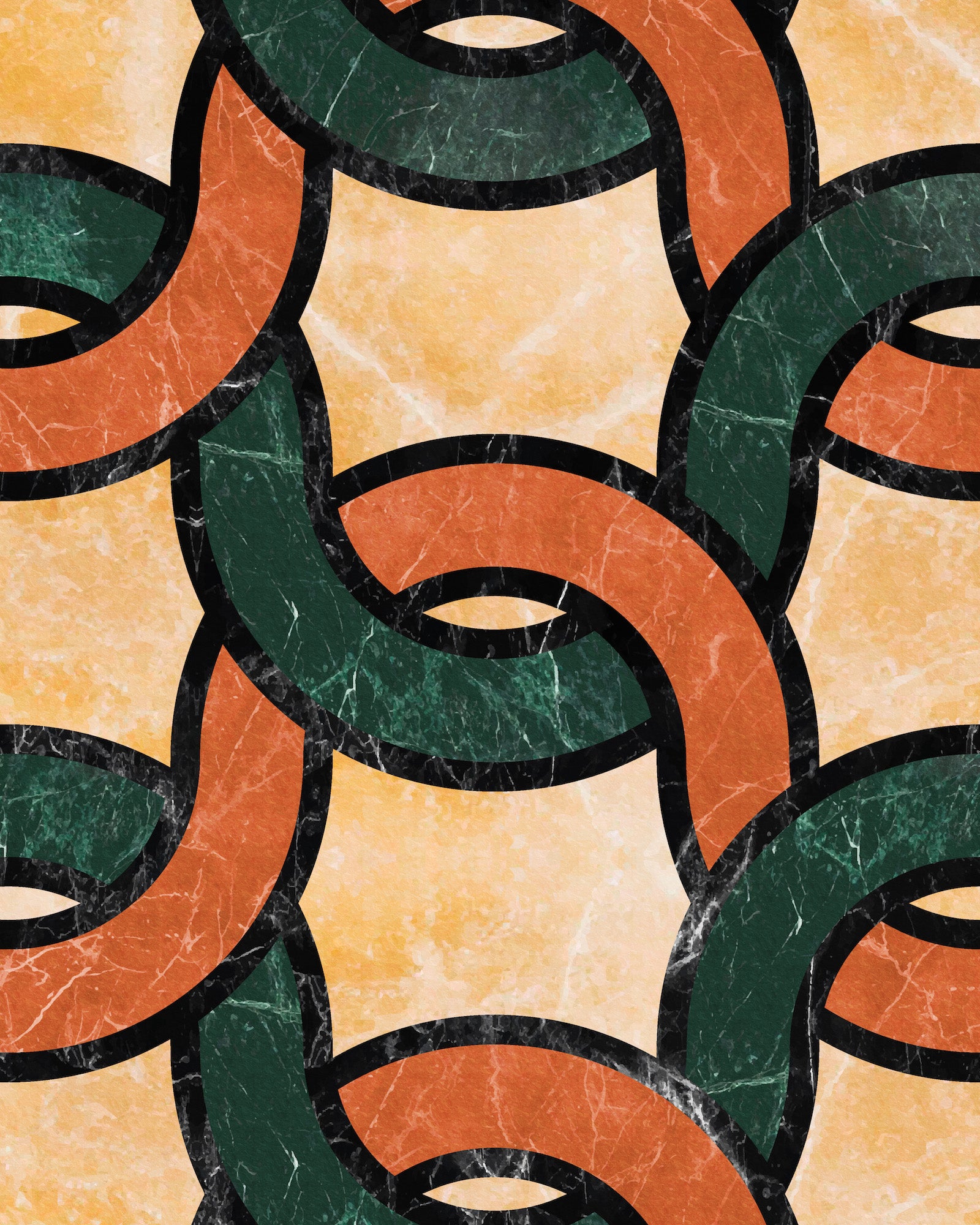 CHAINLINK MARBLE MOSAIC WALLPAPER