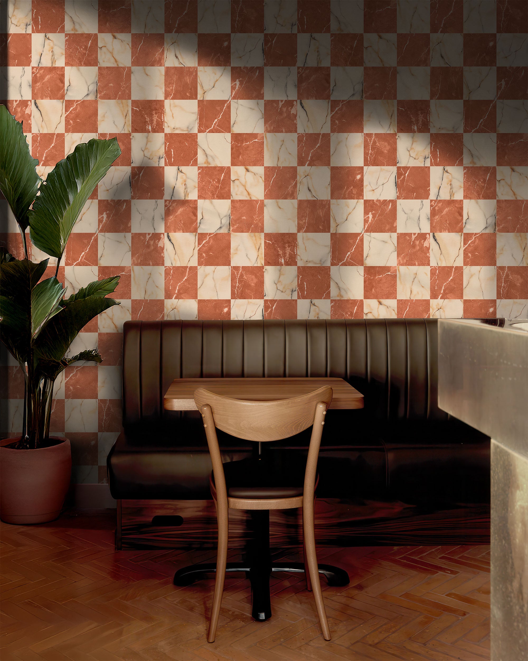 CHECKERBOARD MARBLE WALLPAPER