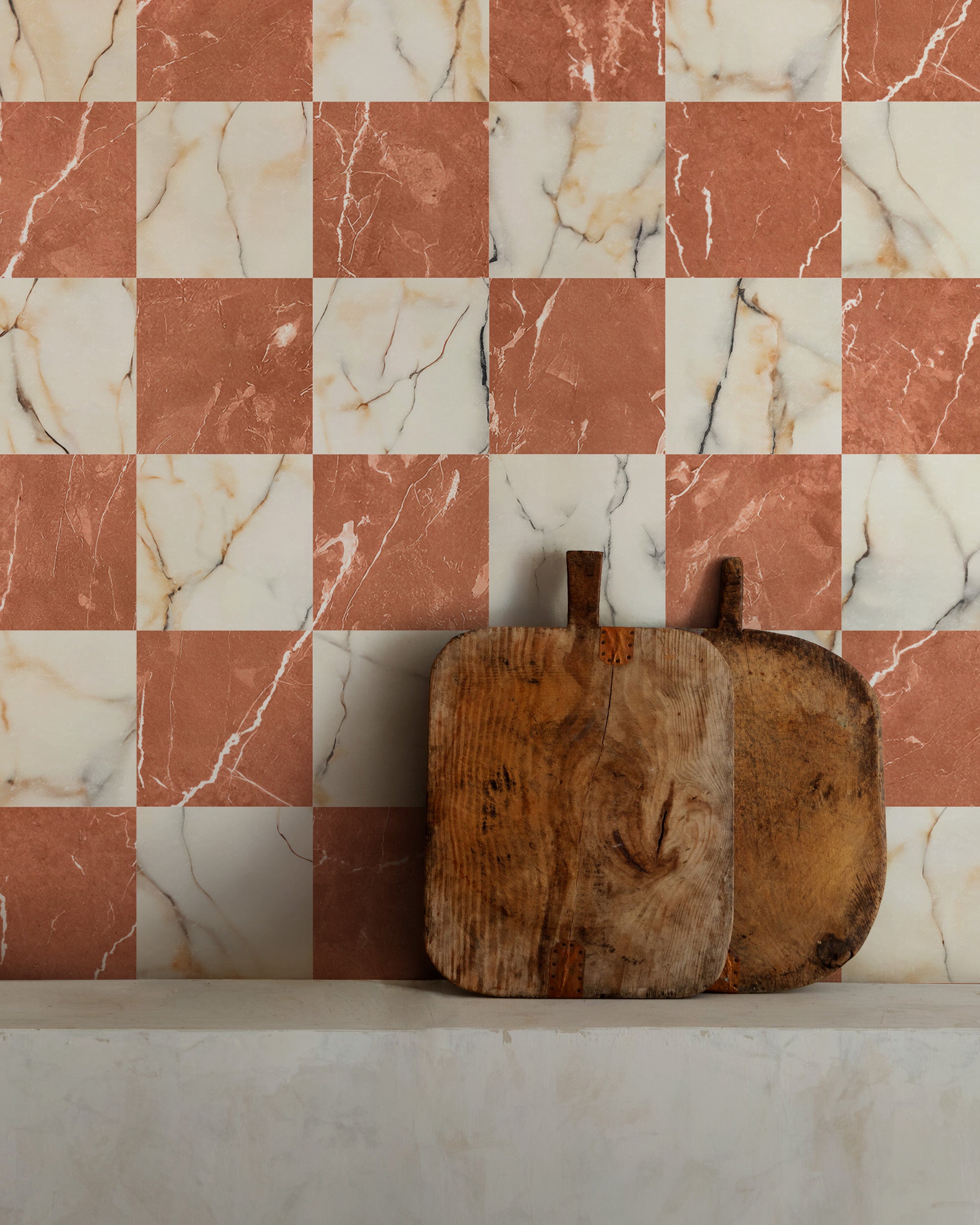 CHECKERBOARD MARBLE WALLPAPER