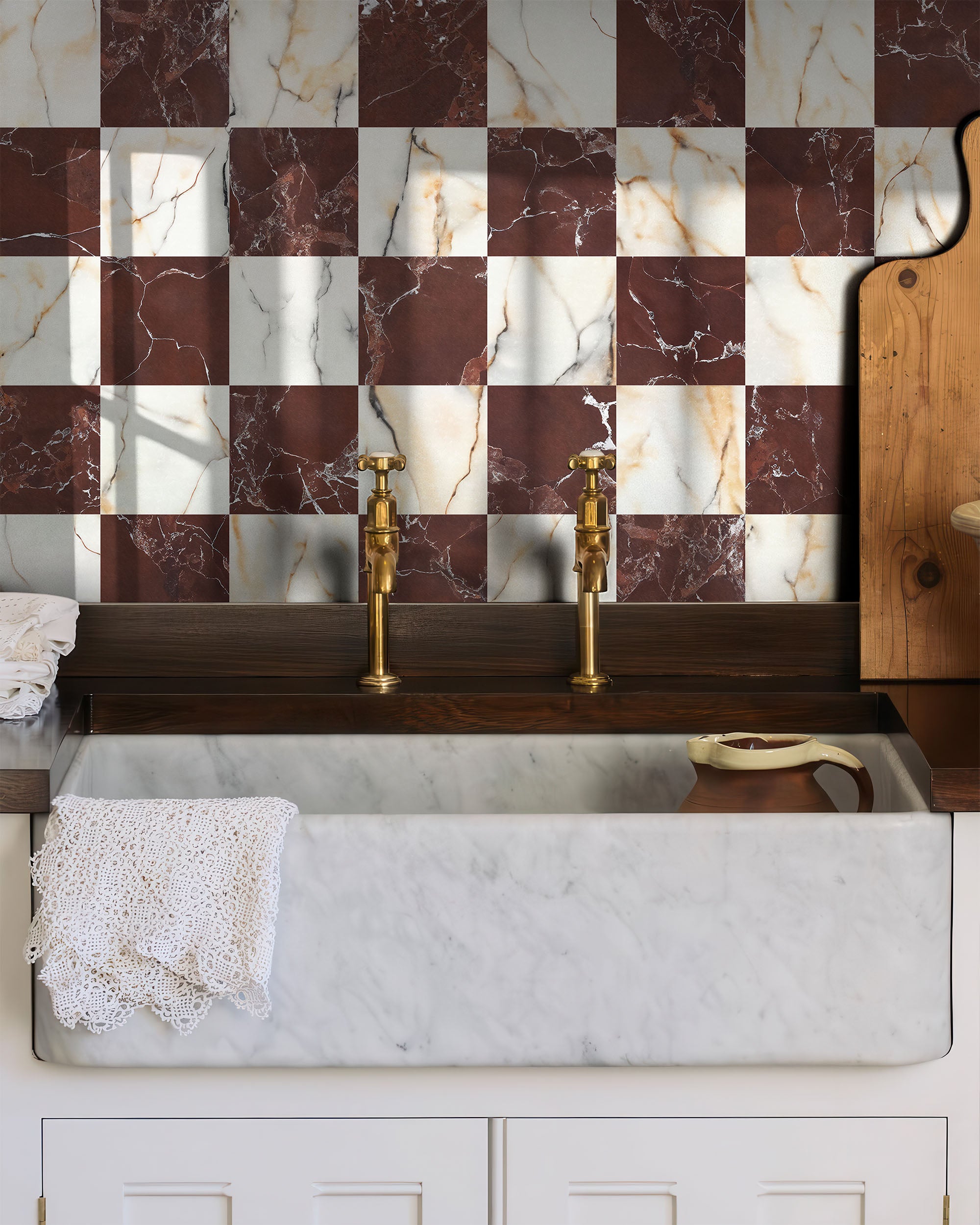 CHECKERBOARD MARBLE WALLPAPER