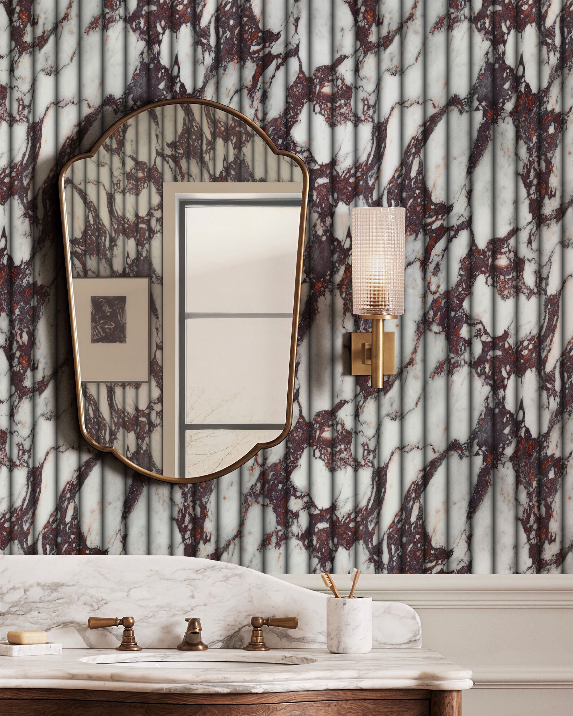 FLUTED MARBLE WALLPAPER