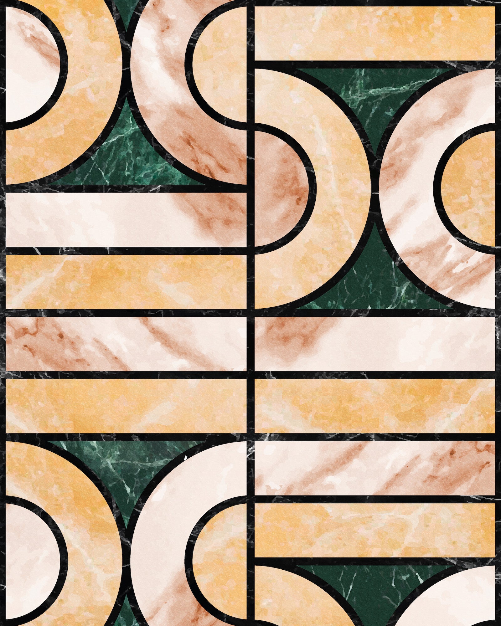 RIPPLE MARBLE MOSAIC WALLPAPER