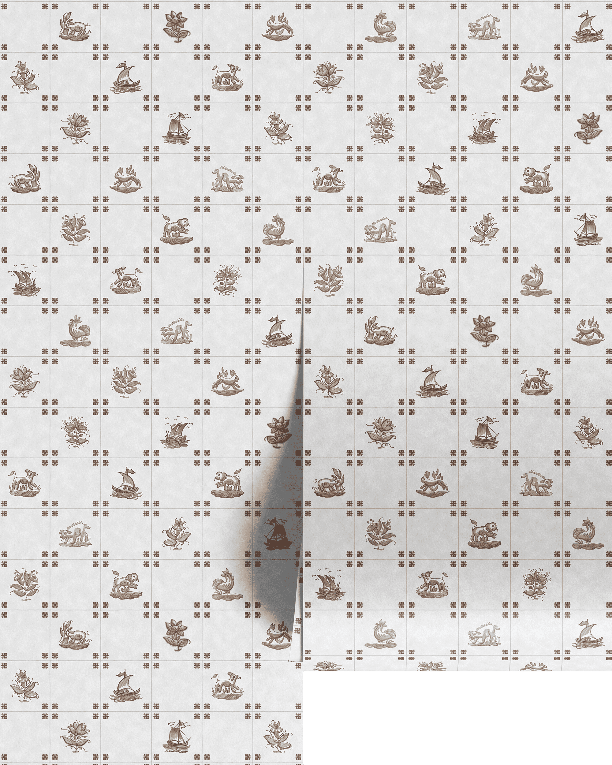 PAPEL PINTADO DE AZULEJOS ANTIGUOS DE DELFT II