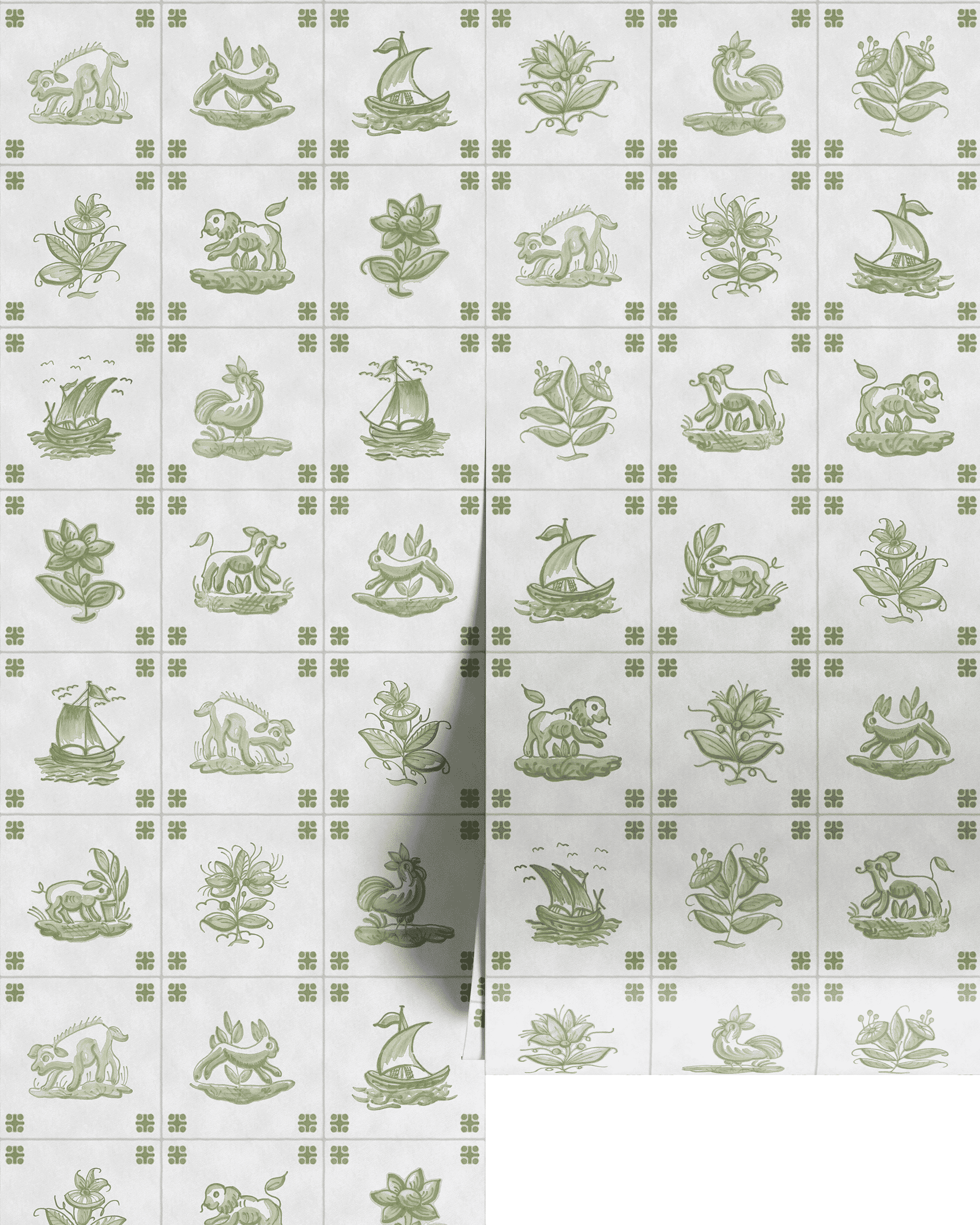 PAPEL PINTADO DE AZULEJOS ANTIGUOS DE DELFT