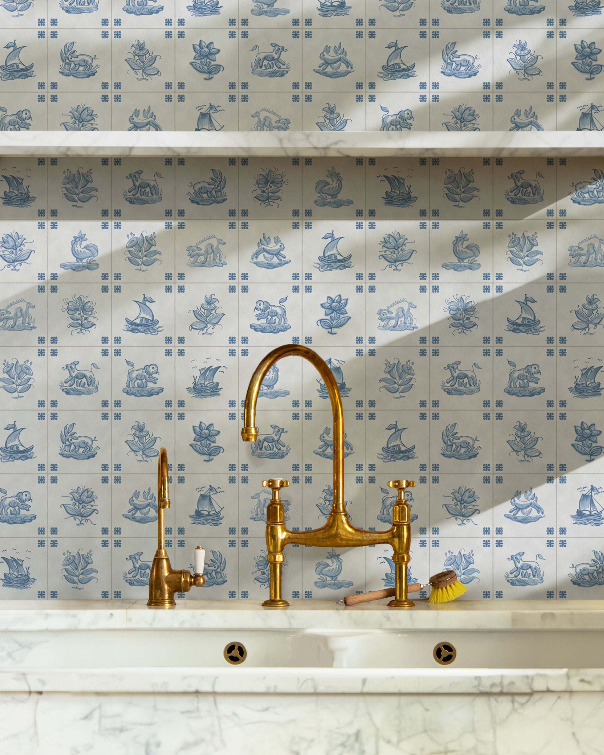 PAPEL PINTADO DE AZULEJOS ANTIGUOS DE DELFT