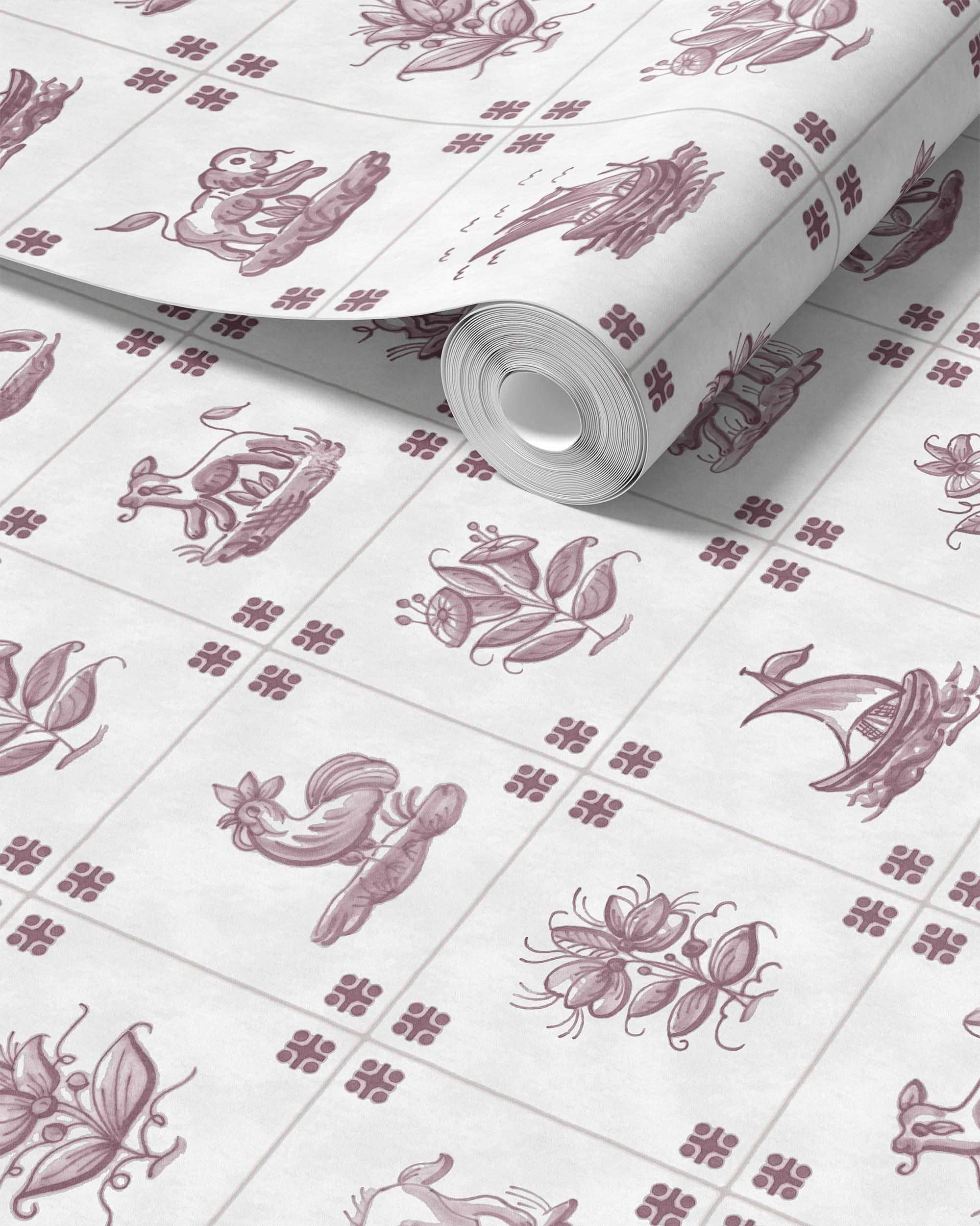 PAPEL PINTADO DE AZULEJOS ANTIGUOS DE DELFT