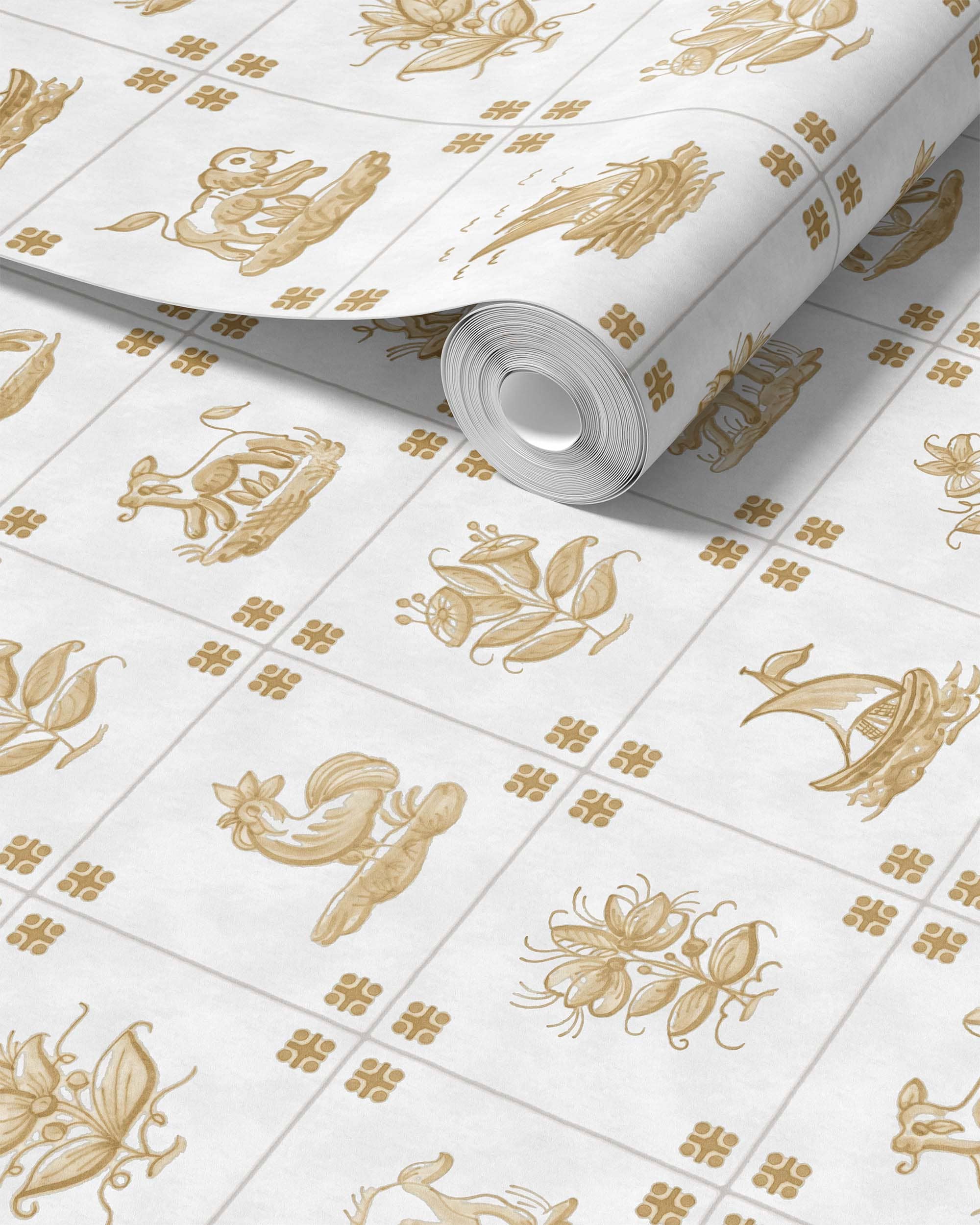 PAPEL PINTADO DE AZULEJOS ANTIGUOS DE DELFT