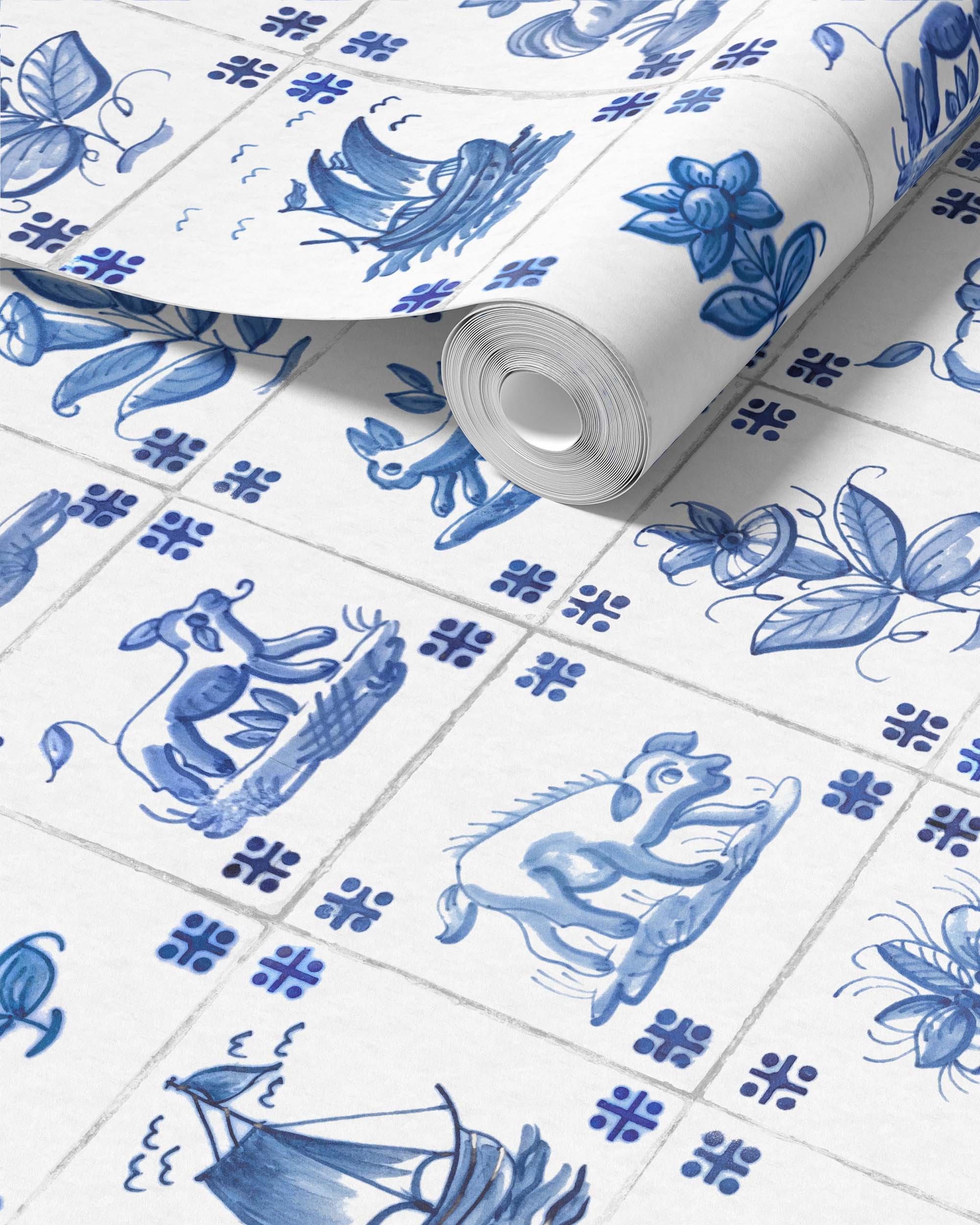 DELFT TILE WALLPAPER