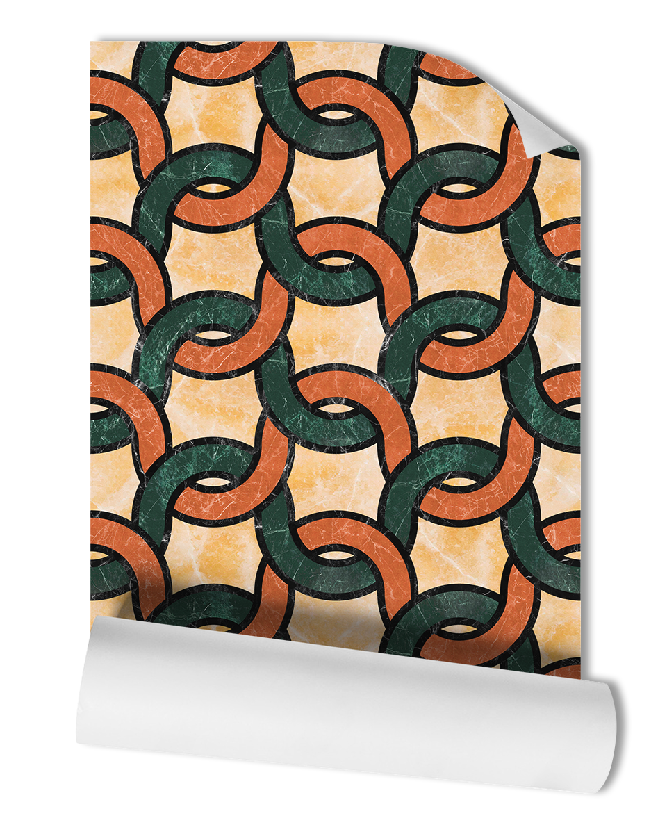 CHAINLINK MARBLE MOSAIC WALLPAPER