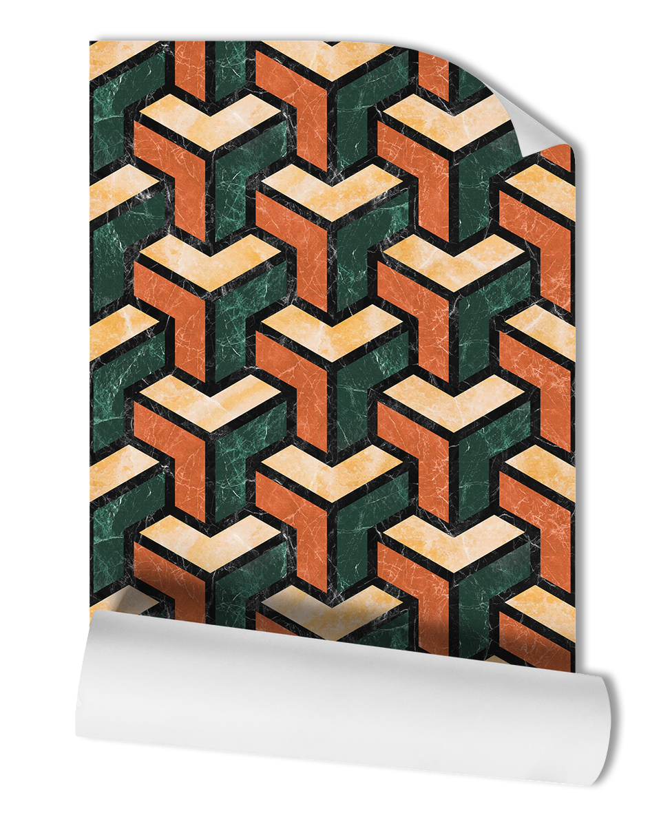 PAPEL PINTADO DE MÁRMOL CHEVRON