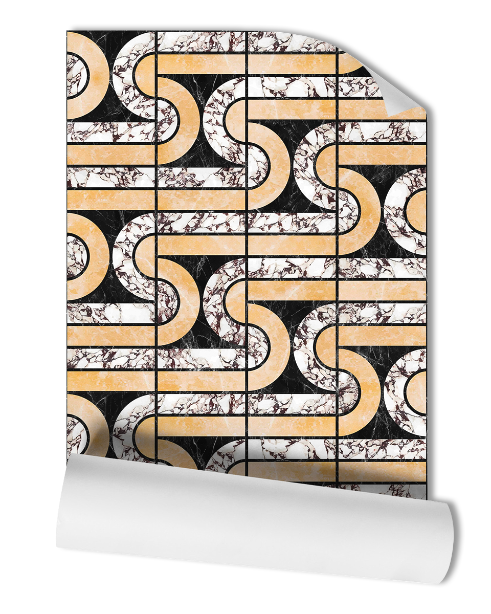 RIPPLE MARBLE MOSAIC WALLPAPER