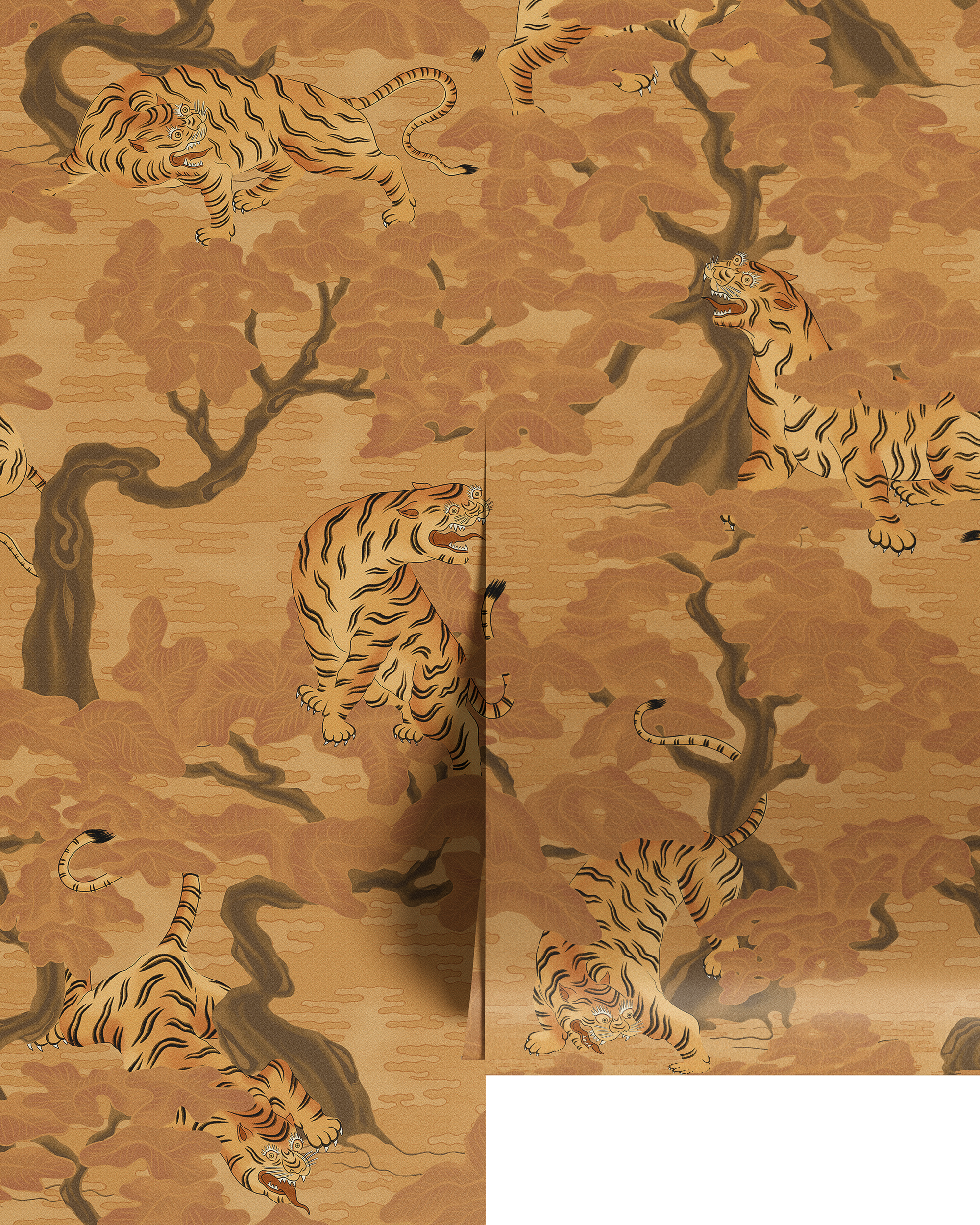 AMBUSH OF TIGERS WALL MURAL