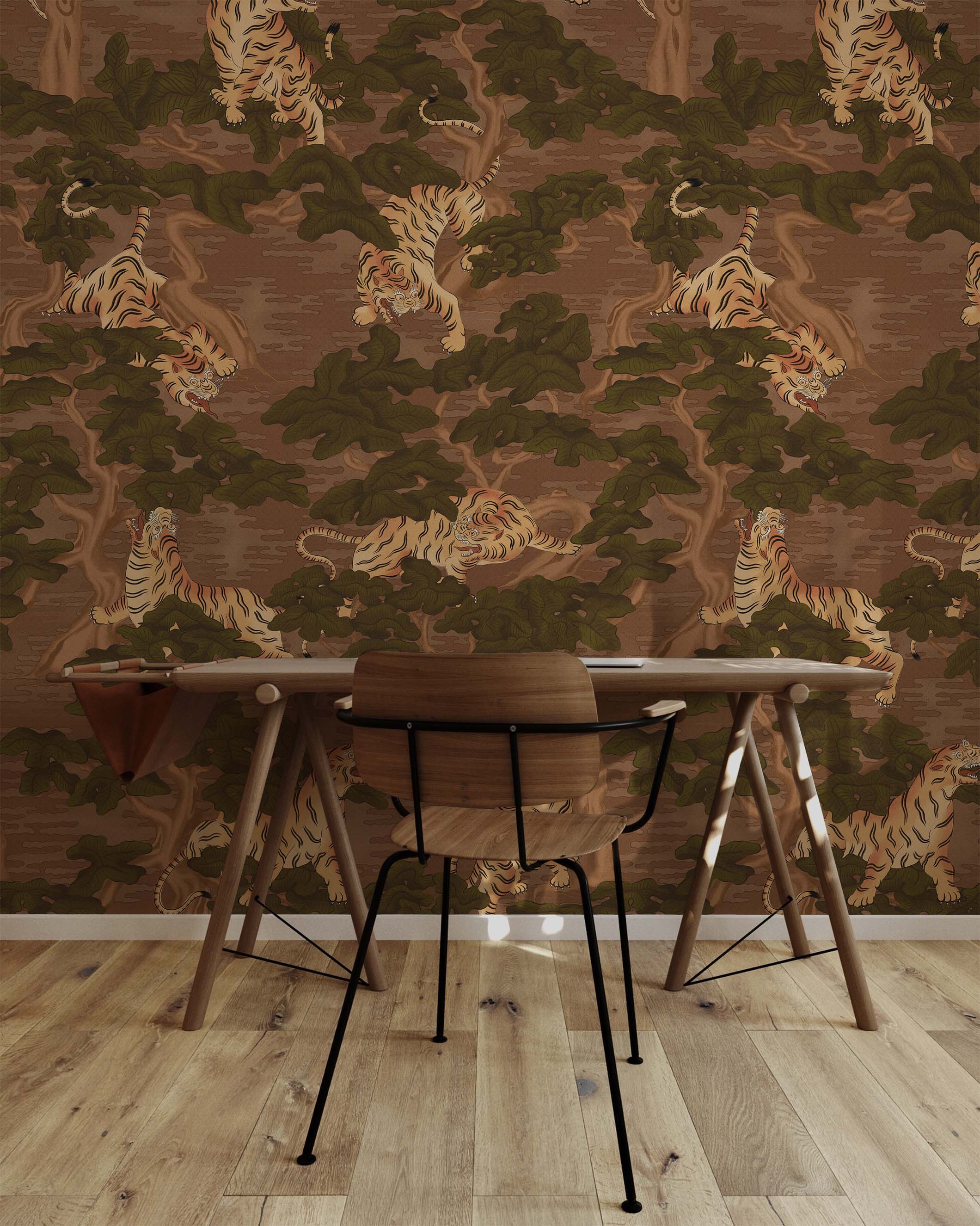 AMBUSH OF TIGERS WALL MURAL