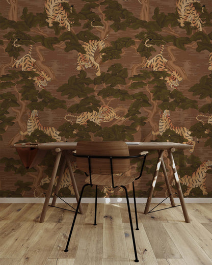 AMBUSH OF TIGERS WALL MURAL