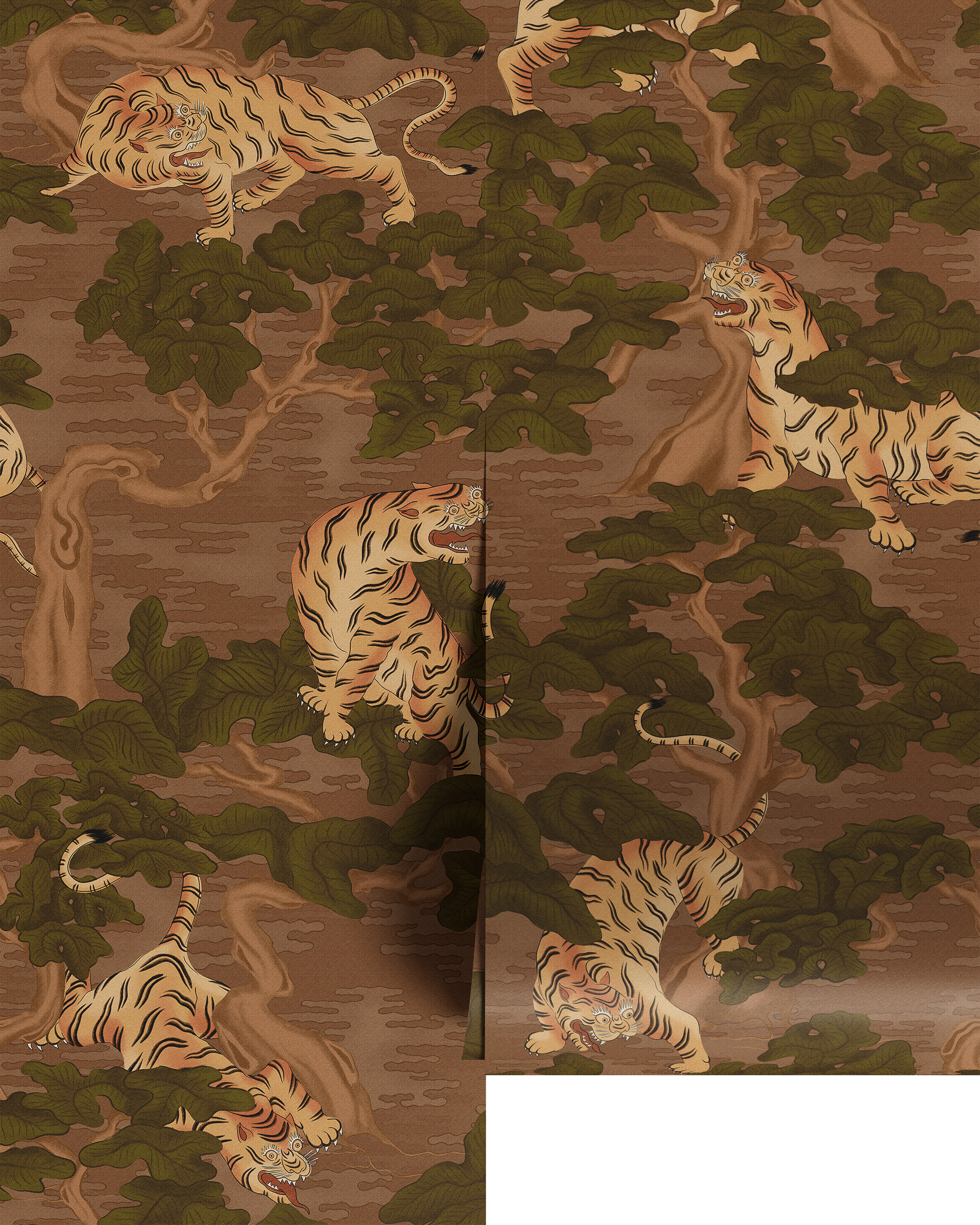 AMBUSH OF TIGERS WALL MURAL