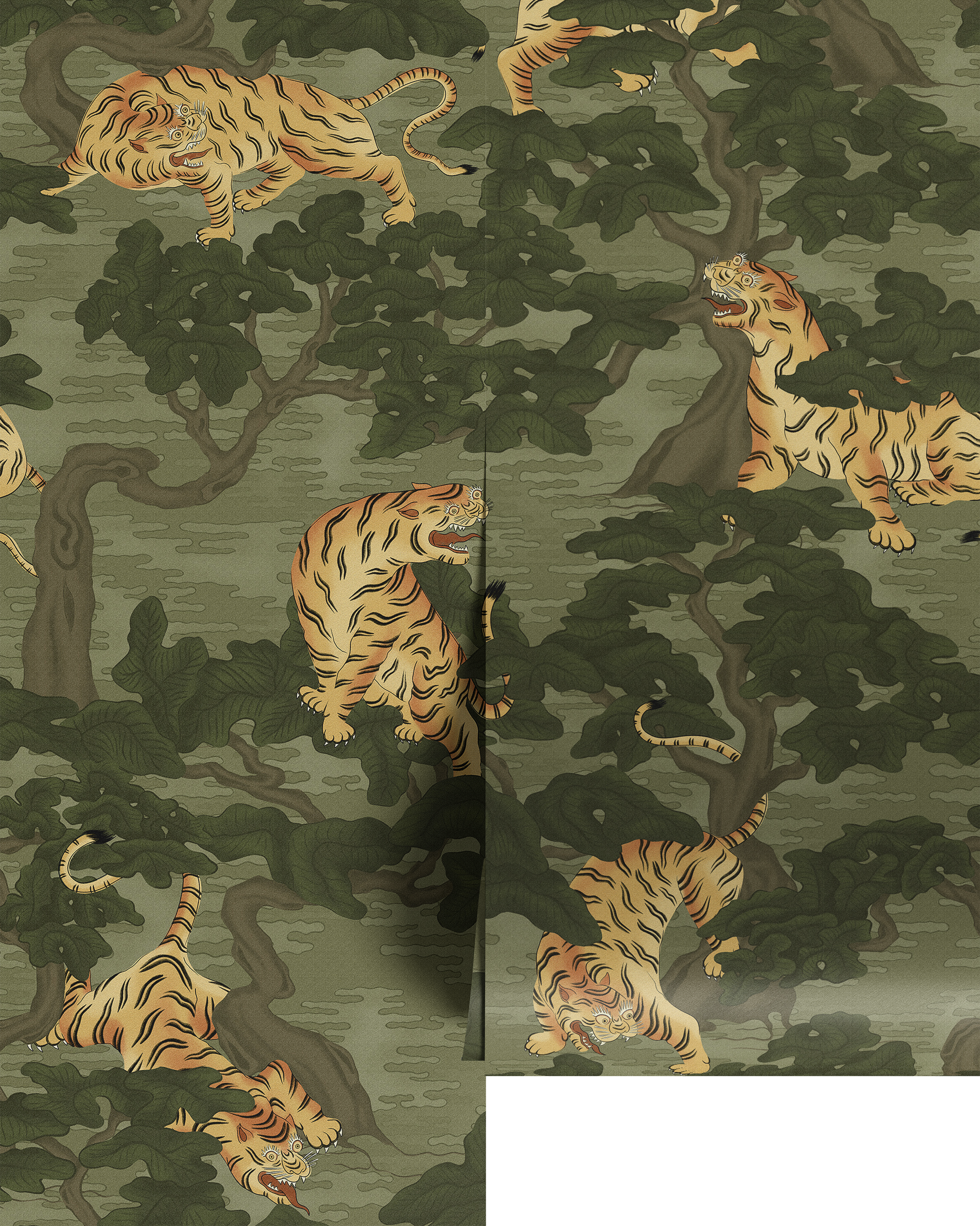 AMBUSH OF TIGERS WALL MURAL