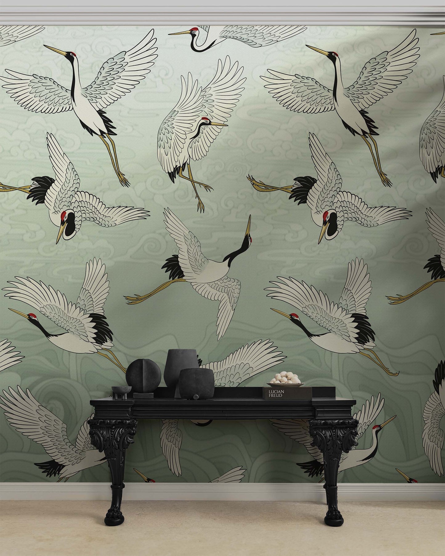 FLOCK OF CRANES WALL MURAL