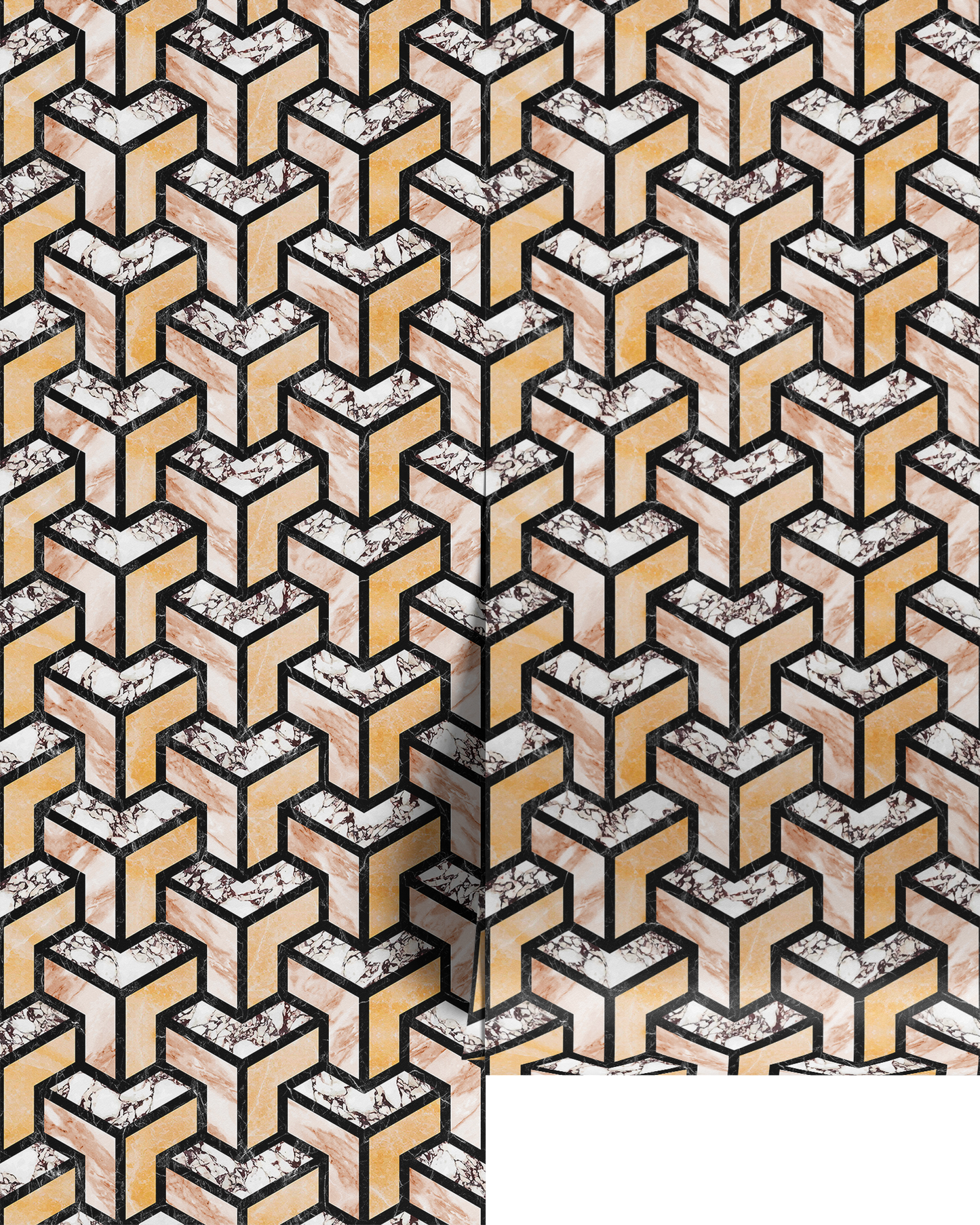 CHEVRON MARBLE MOSAIC WALLPAPER