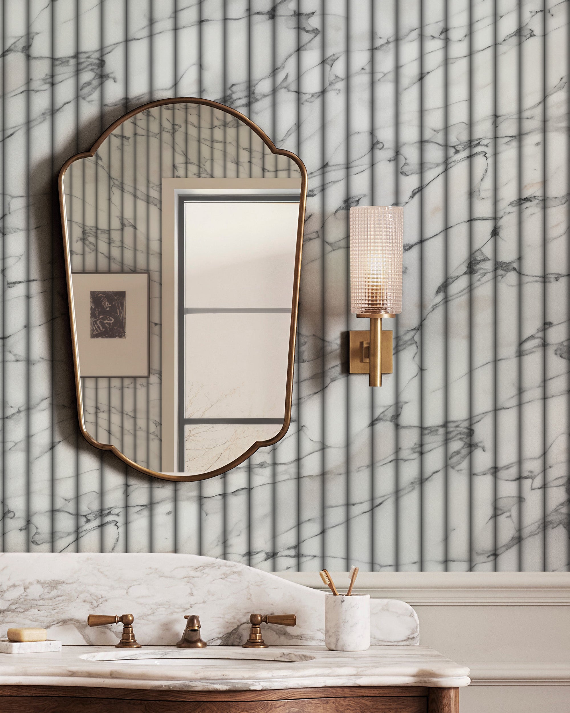 FLUTED MARBLE WALLPAPER