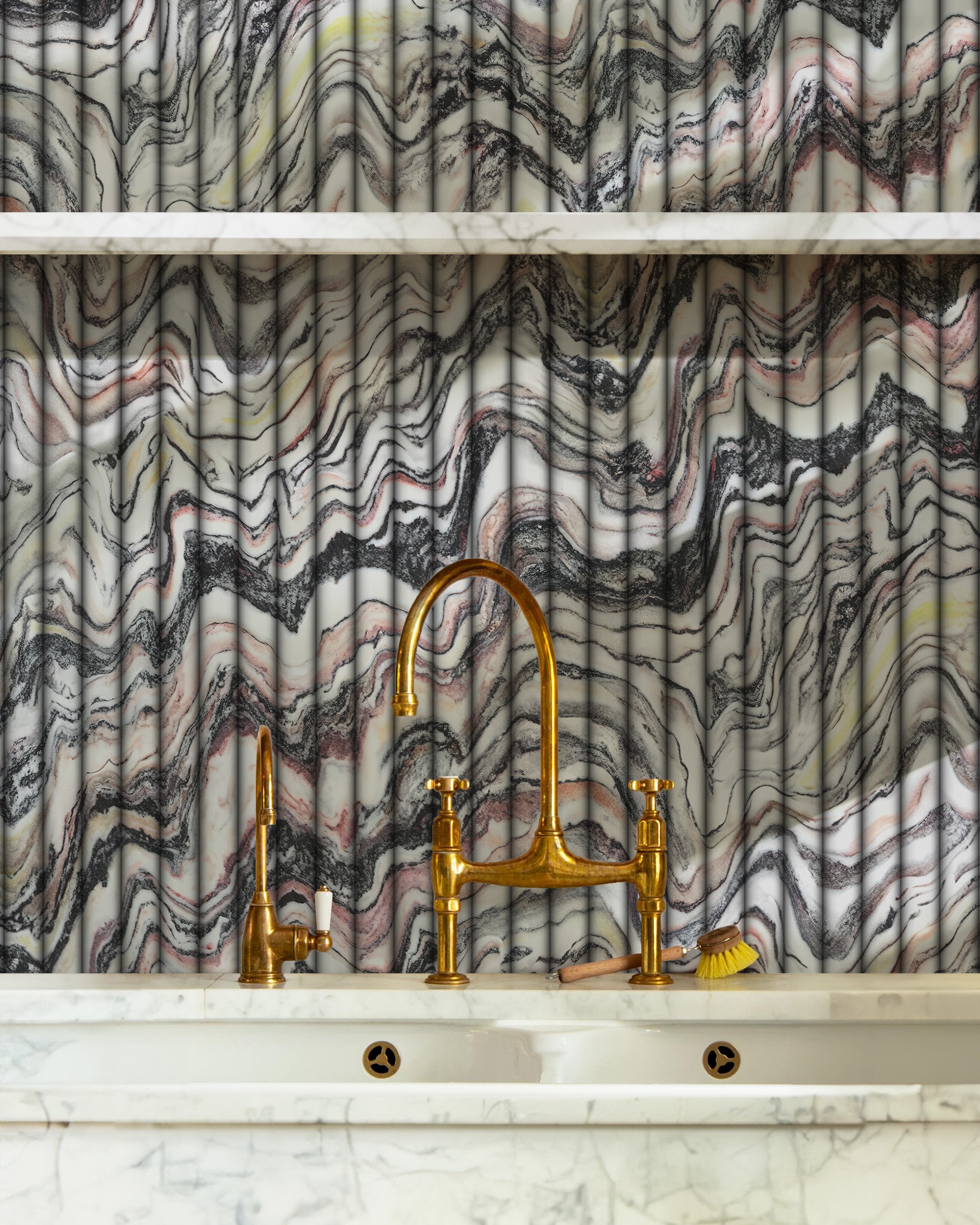 FLUTED MARBLE WALLPAPER