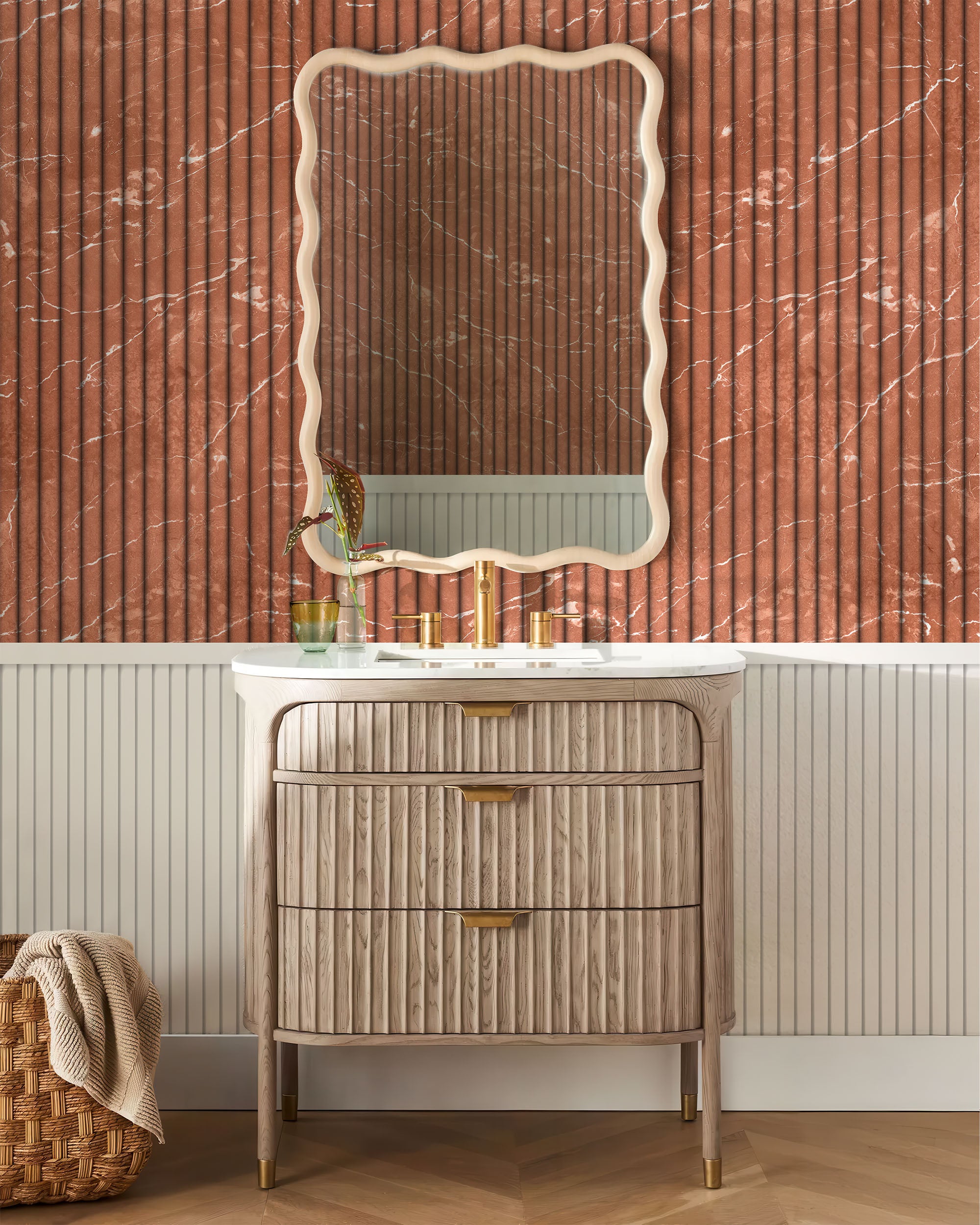 FLUTED MARBLE WALLPAPER