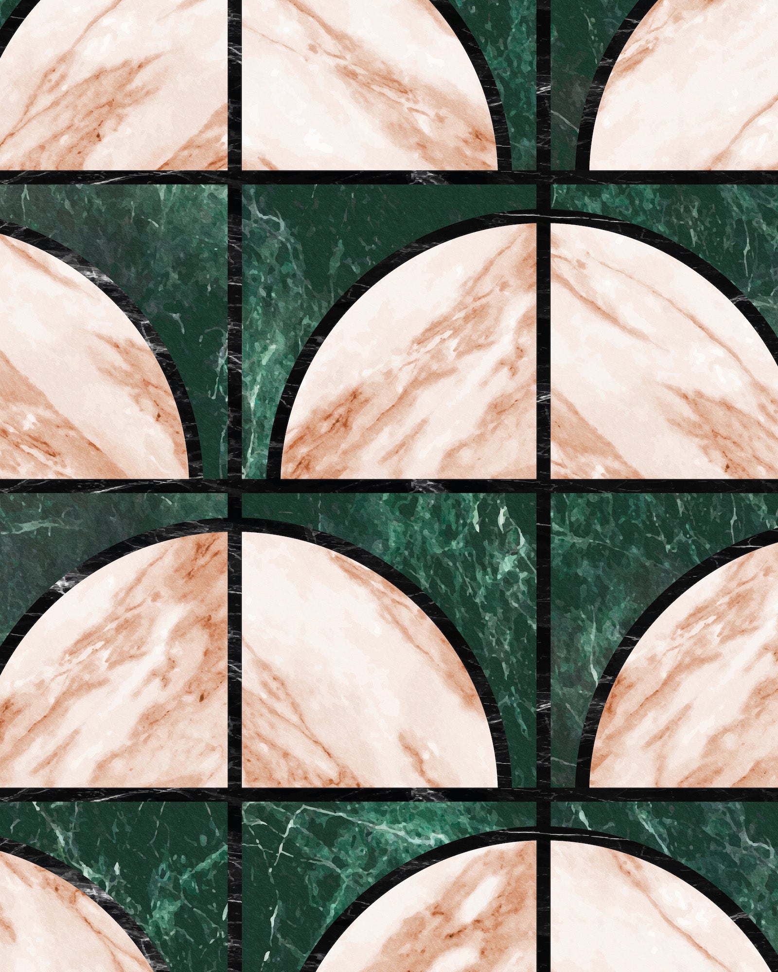 LUNA MARBLE MOSAIC WALLPAPER