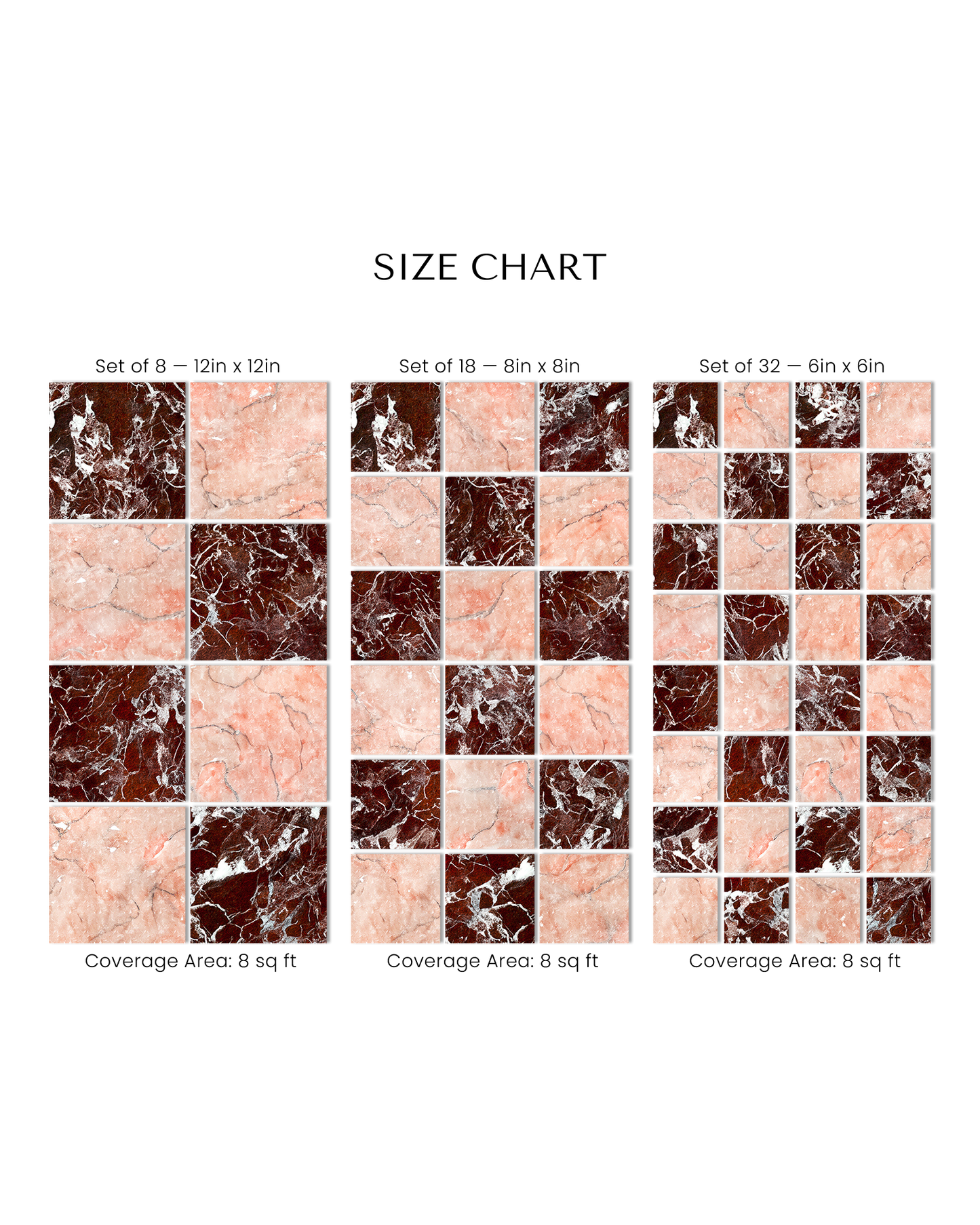 CHECKERBOARD MARBLE TILE DECALS