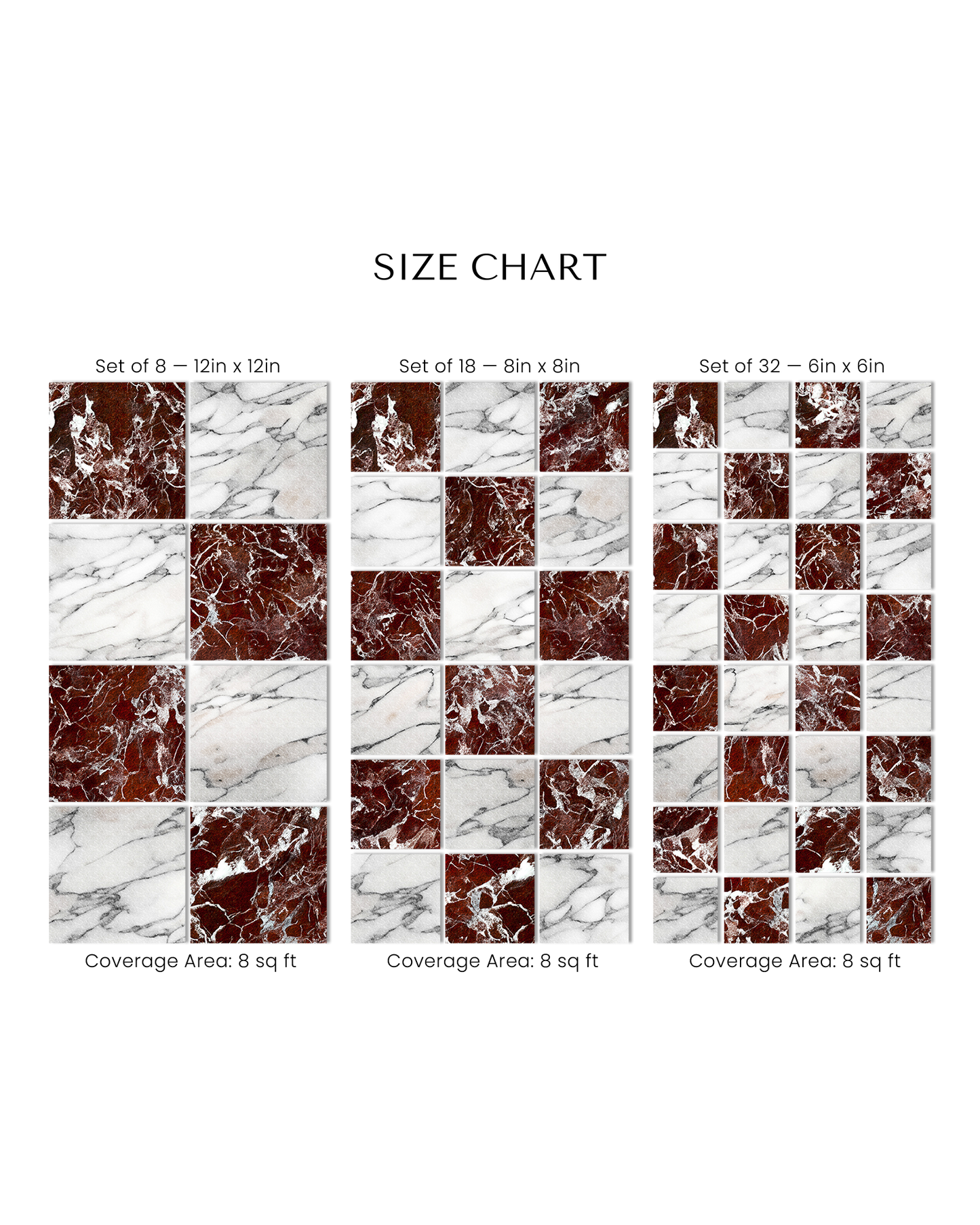 CHECKERBOARD MARBLE TILE DECALS