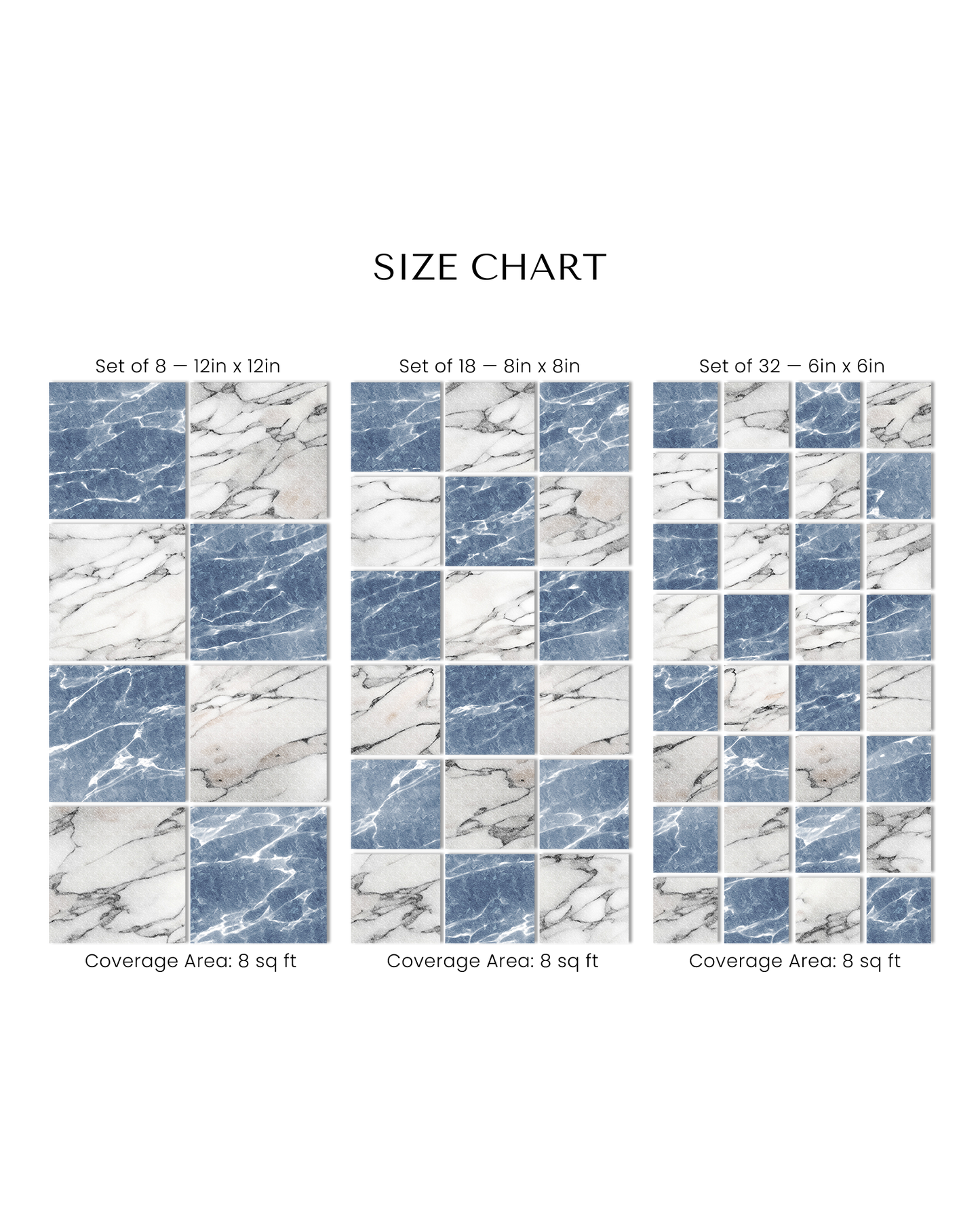 CHECKERBOARD MARBLE TILE DECALS