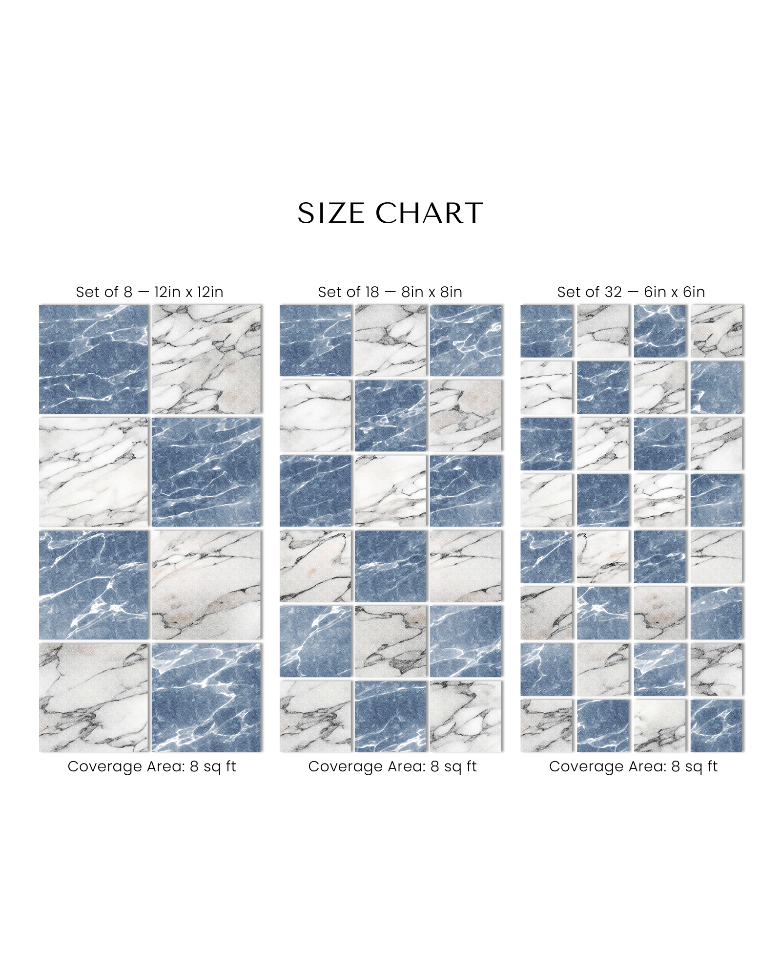 CHECKERBOARD MARBLE TILE DECALS