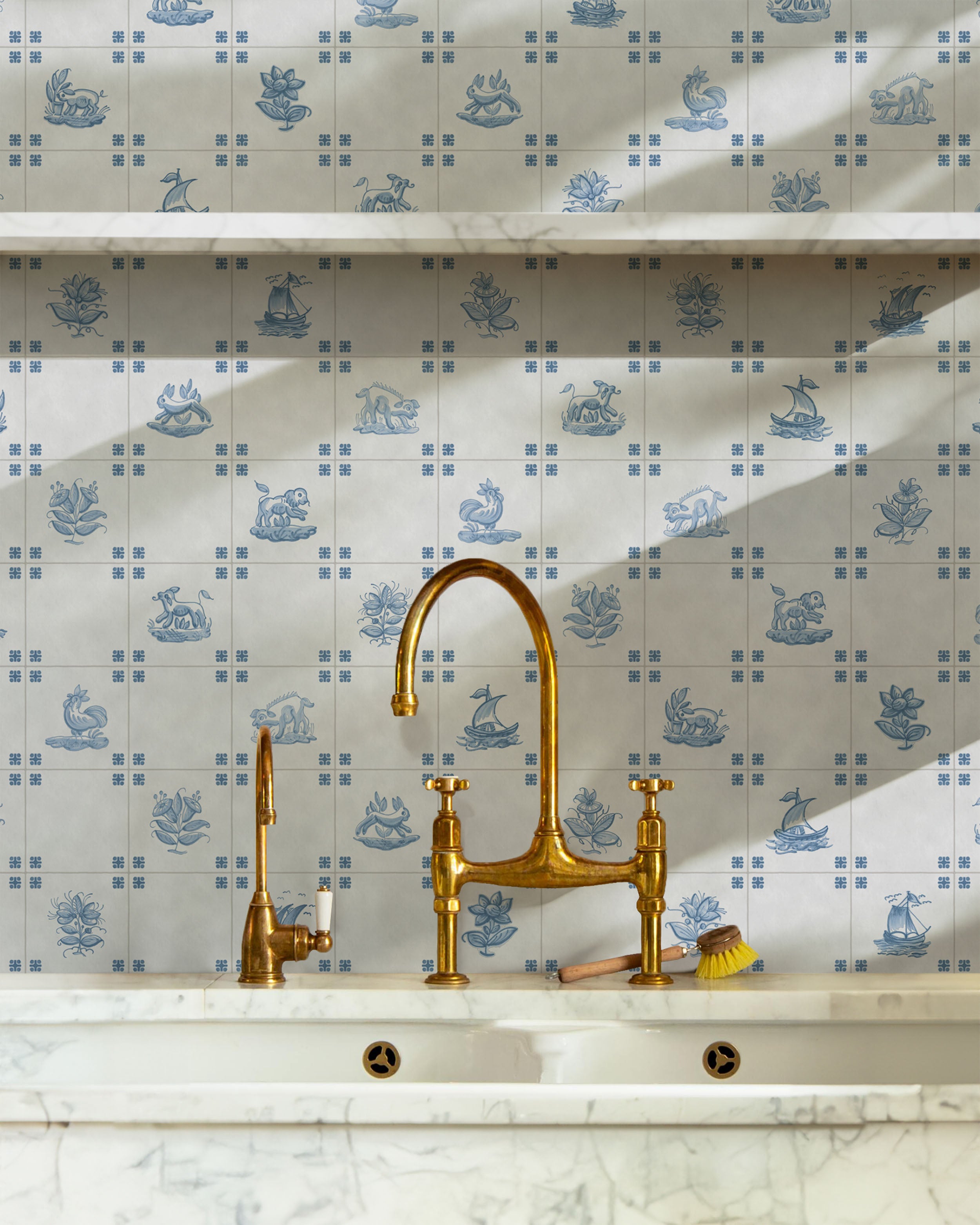 PAPEL PINTADO DE AZULEJOS ANTIGUOS DE DELFT II