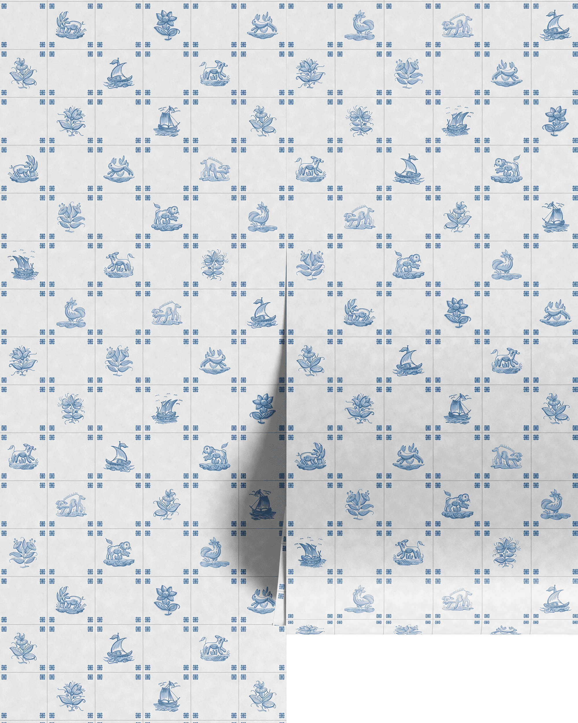 PAPEL PINTADO DE AZULEJOS ANTIGUOS DE DELFT II