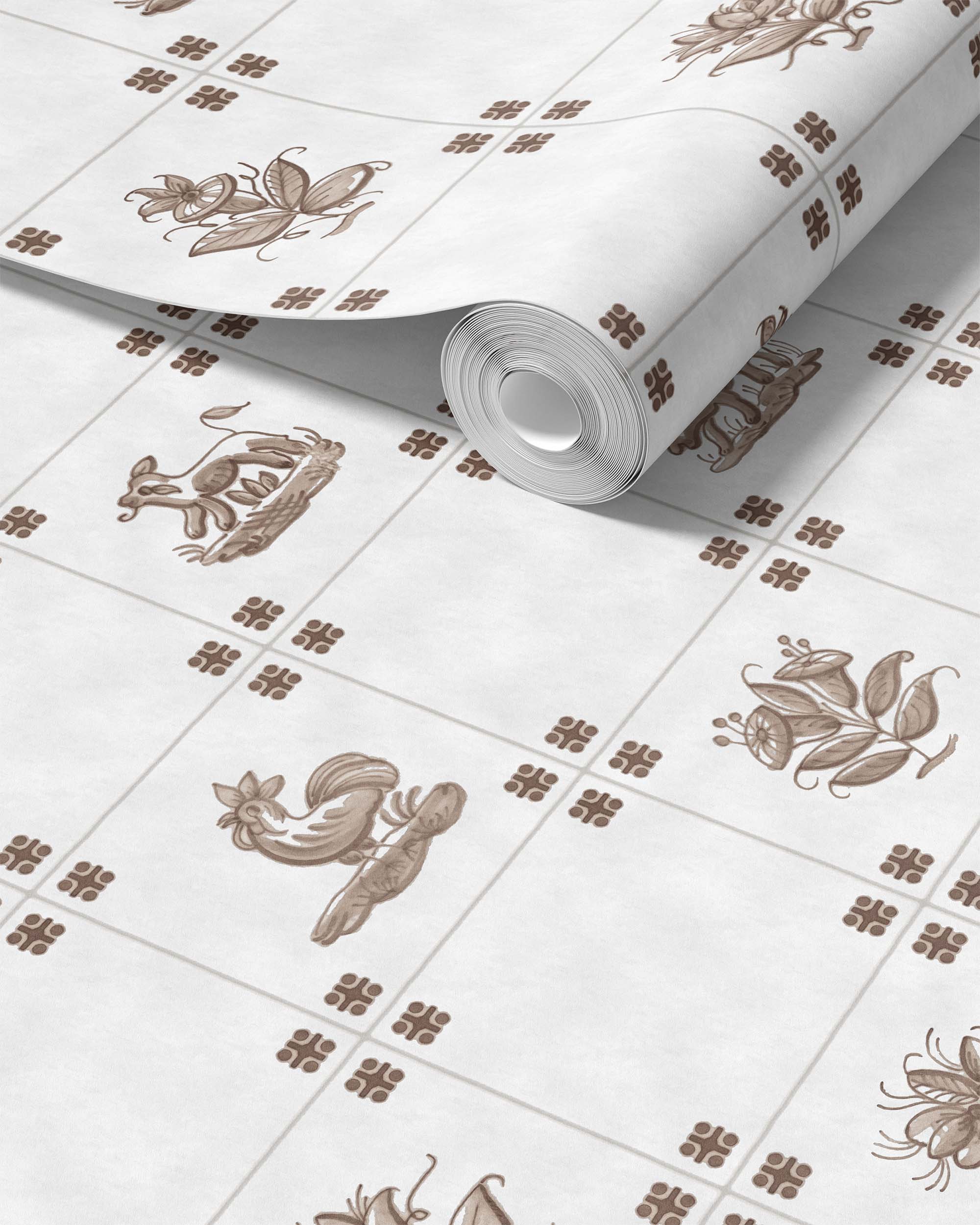PAPEL PINTADO DE AZULEJOS ANTIGUOS DE DELFT II