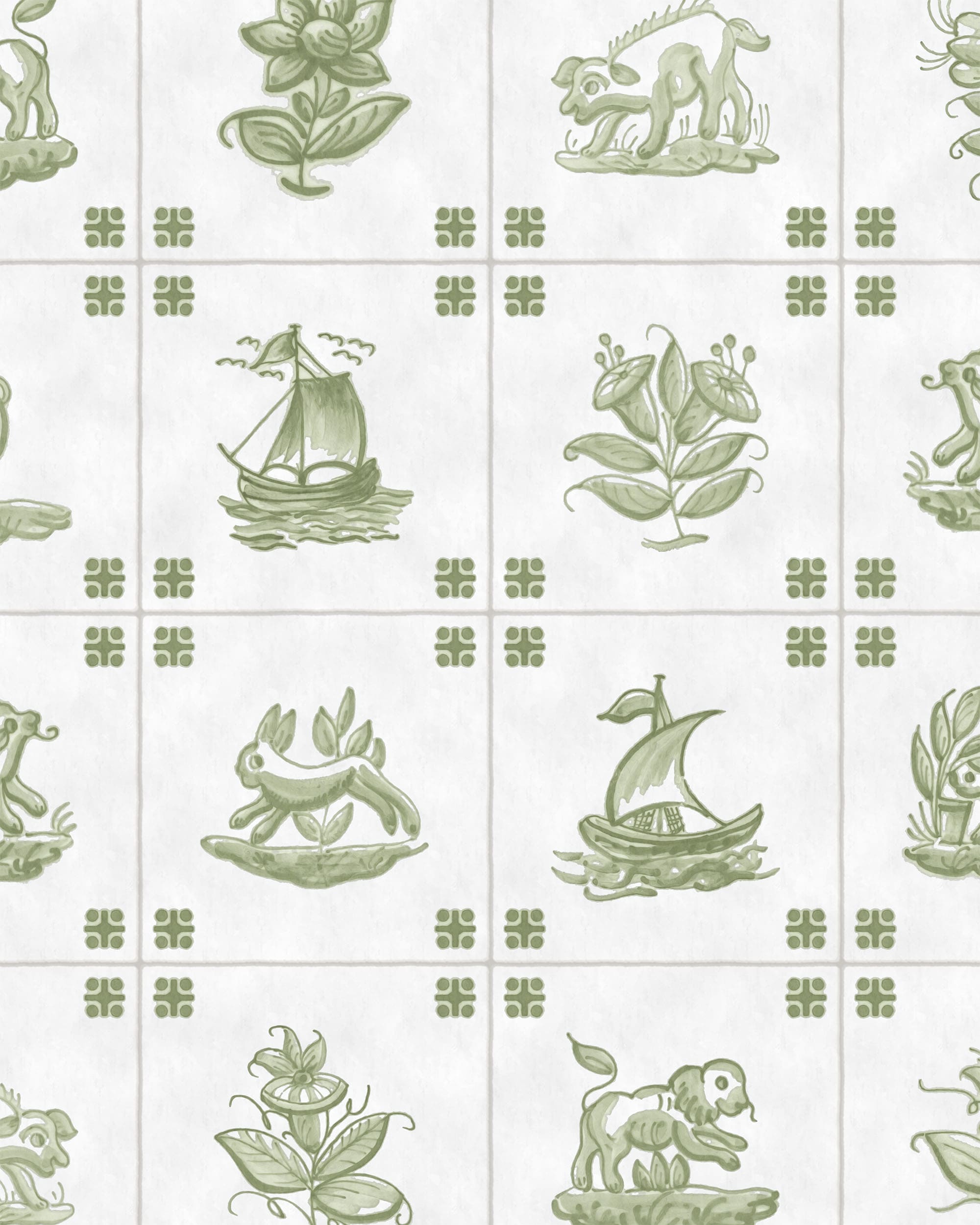 PAPEL PINTADO DE AZULEJOS ANTIGUOS DE DELFT