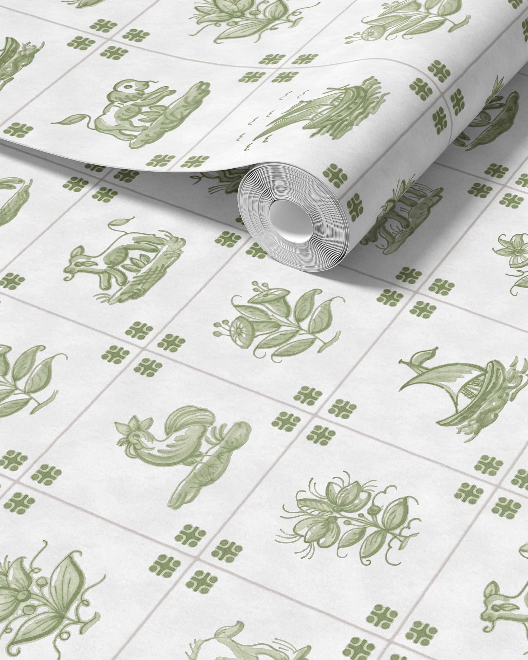 PAPEL PINTADO DE AZULEJOS ANTIGUOS DE DELFT