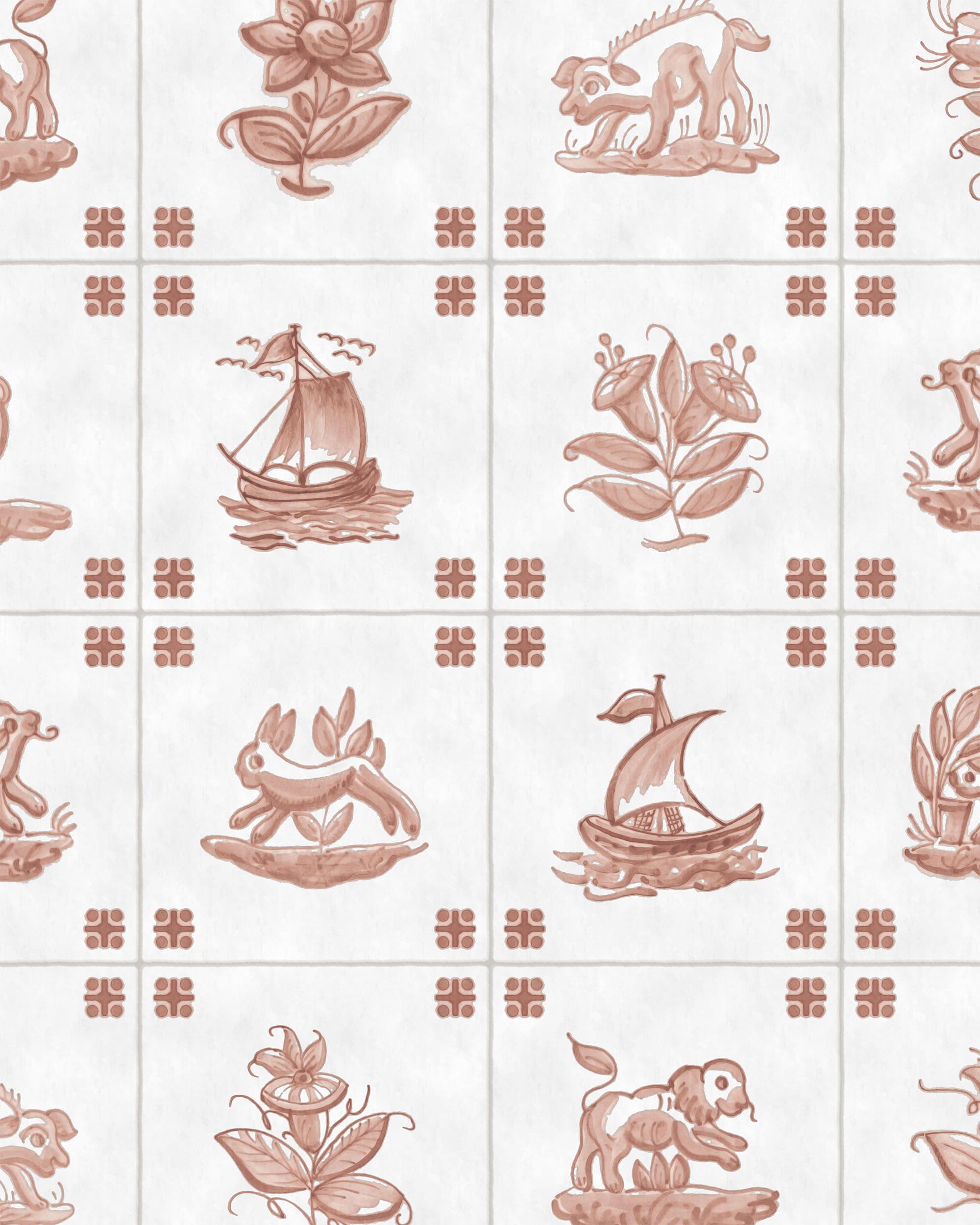 PAPEL PINTADO DE AZULEJOS ANTIGUOS DE DELFT