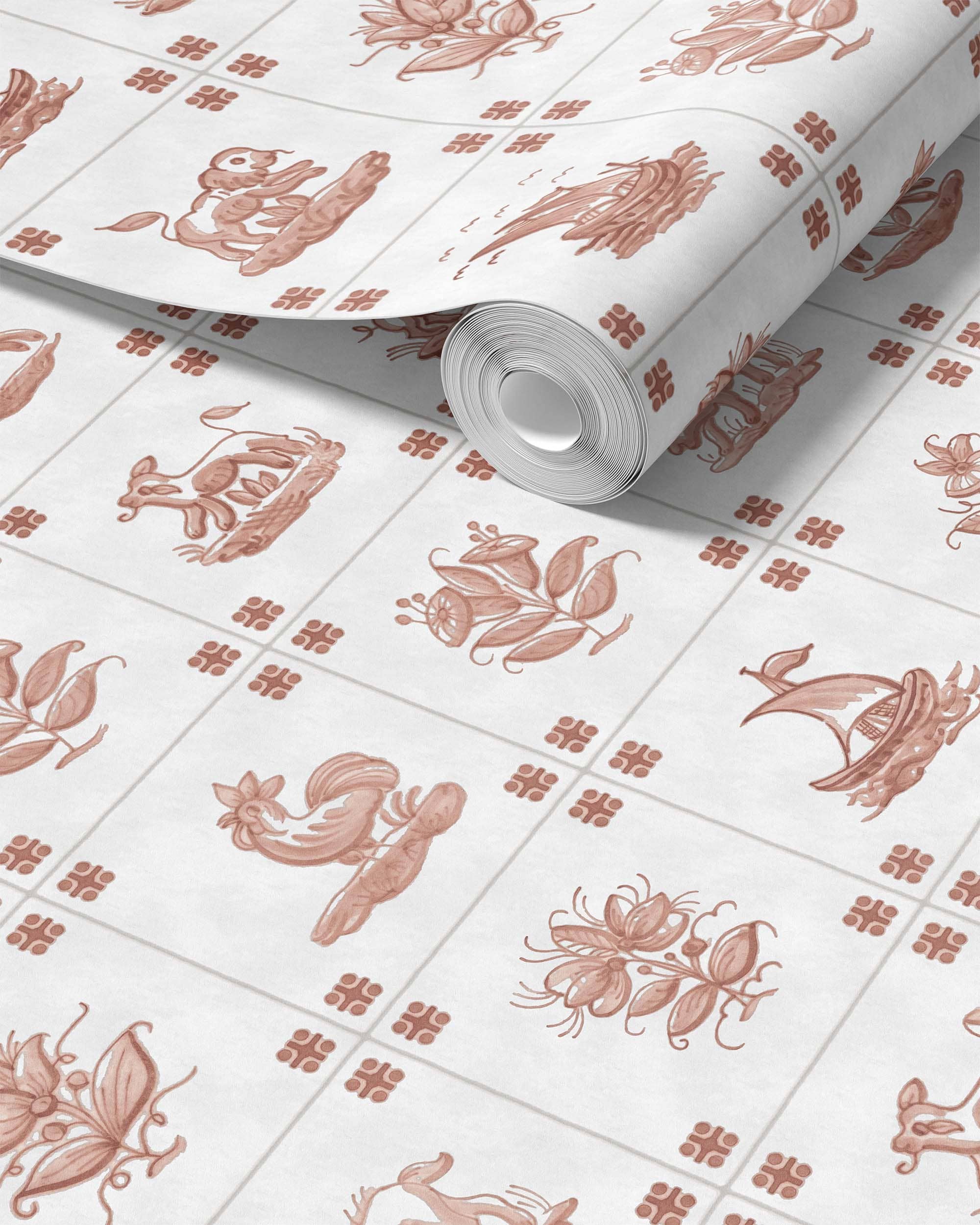 PAPEL PINTADO DE AZULEJOS ANTIGUOS DE DELFT