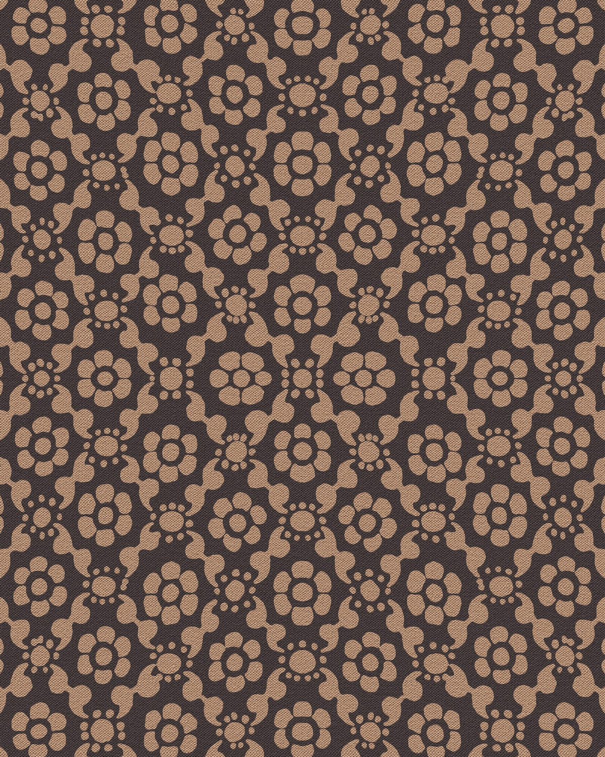 Greenly Living Petal Wallpaper in Black Coffee | Vintage Botanical ...